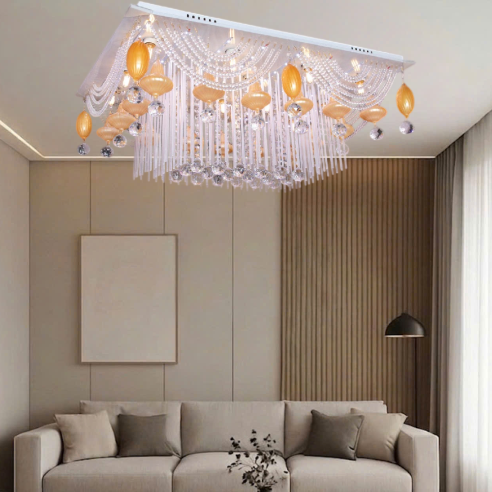 ĐÈN ỐP TRẦN PHA LÊ (PHI 900mm x H350mm) MO-6383