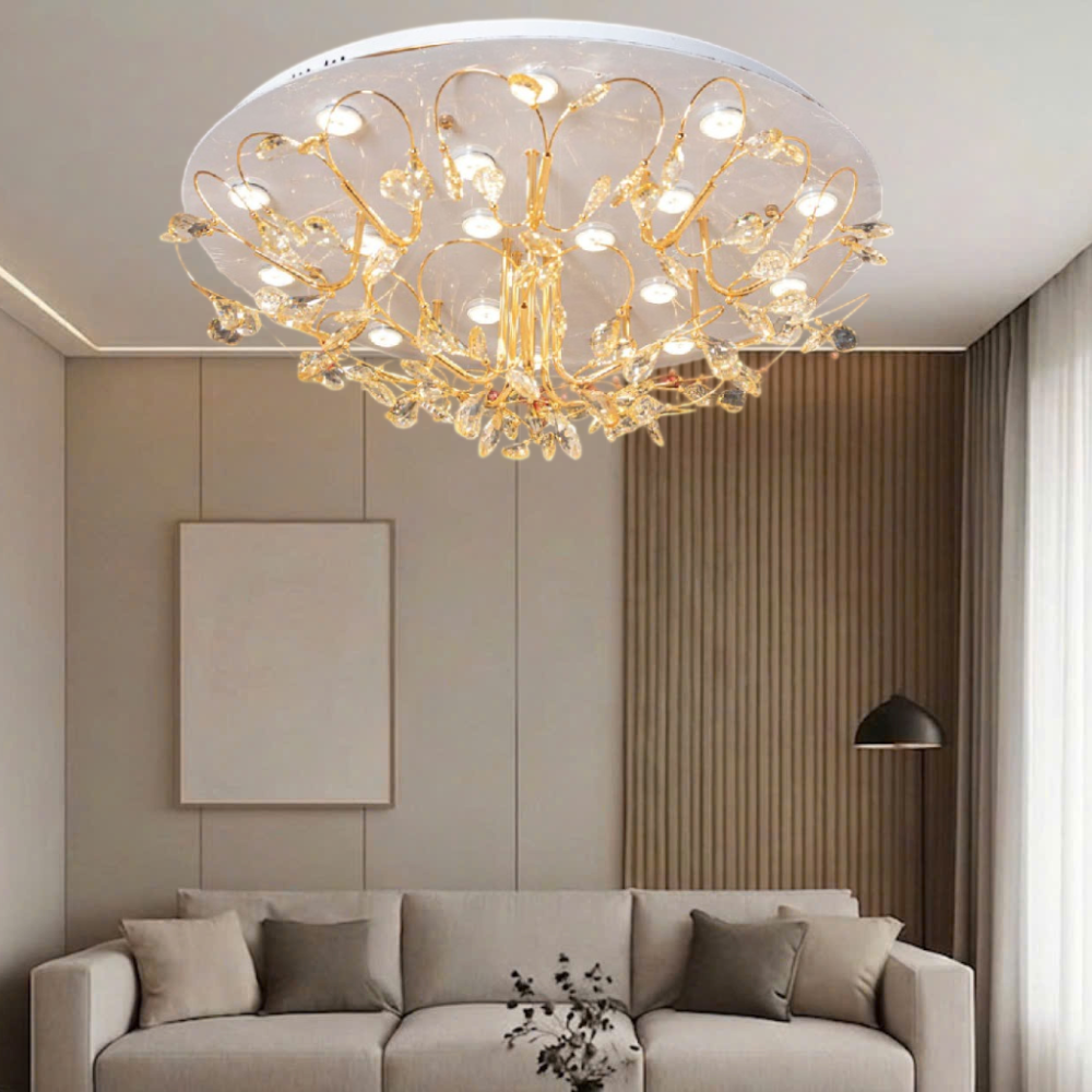 ĐÈN ỐP TRẦN PHA LÊ (PHI 800mm x H300mm) MO-1865/18Y