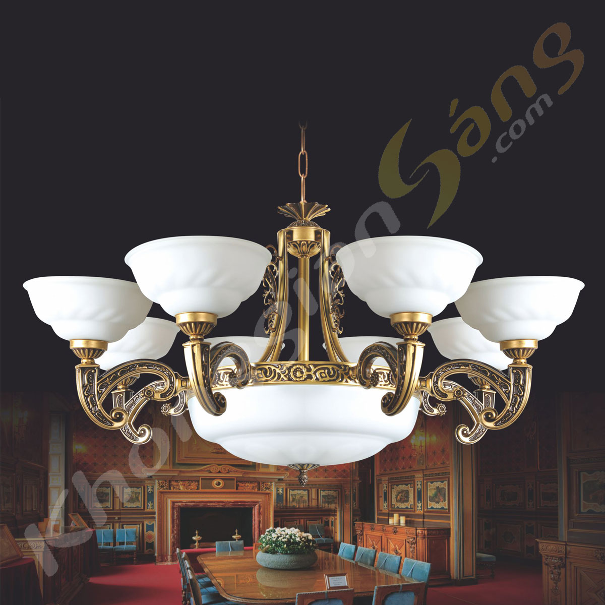 ĐÈN CHÙM CỔ ĐIỂN (PHI 900mm x H500mm) KGC-004/8