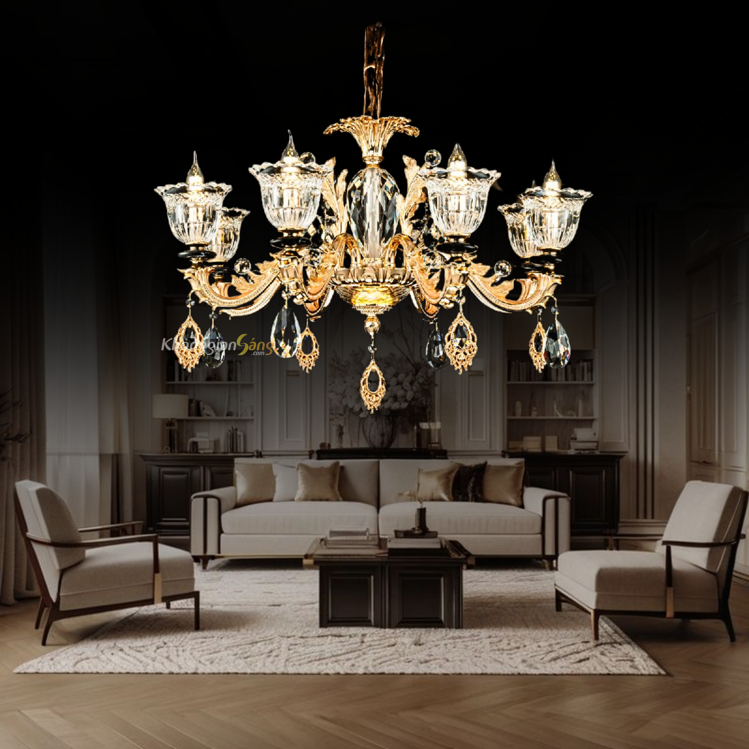 ĐÈN CHÙM NẾN (D870mm x H570mm) CNQT-383