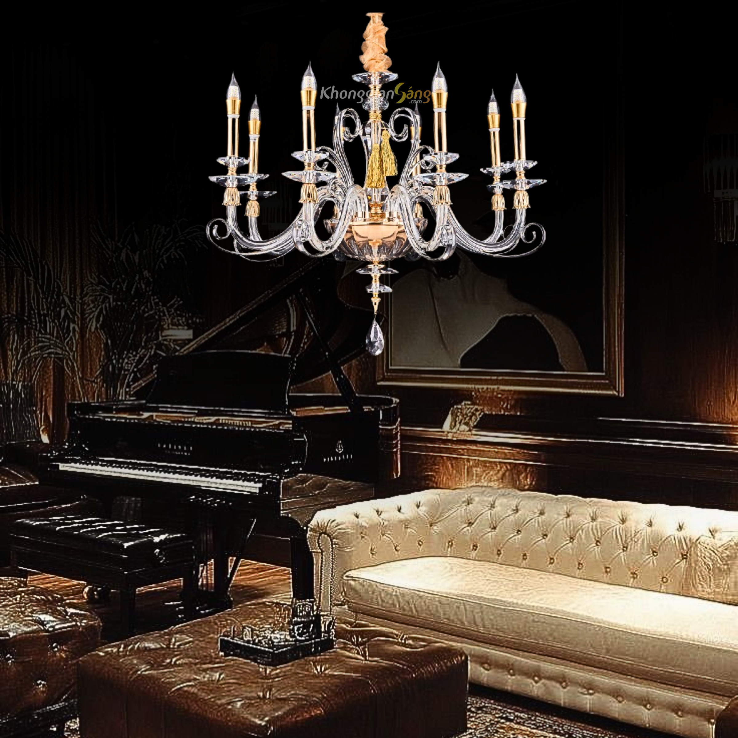 ĐÈN CHÙM NẾN (D700mm x H550mm) CNQT-422