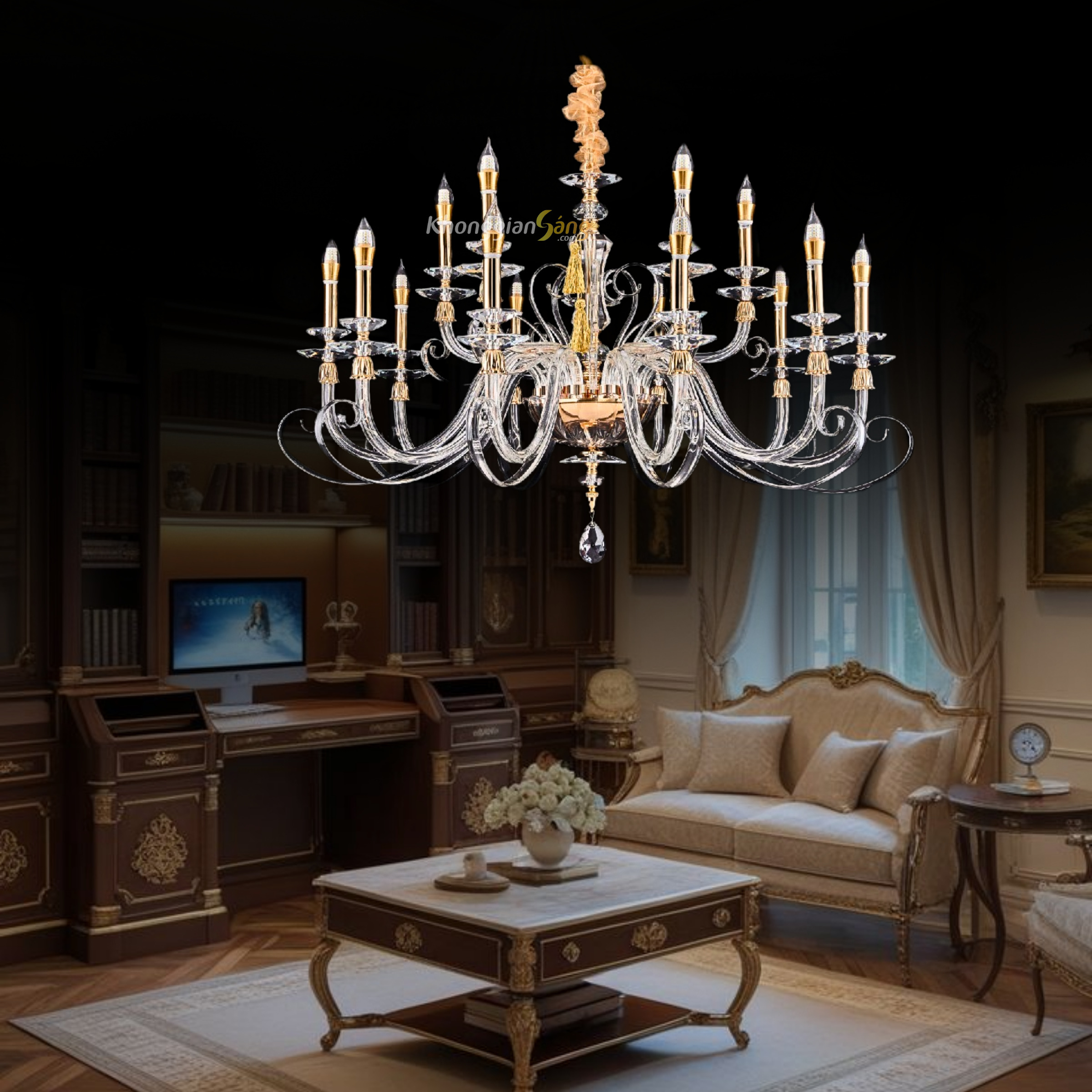 ĐÈN CHÙM NẾN (D1000mm x H650mm) CNQT-423