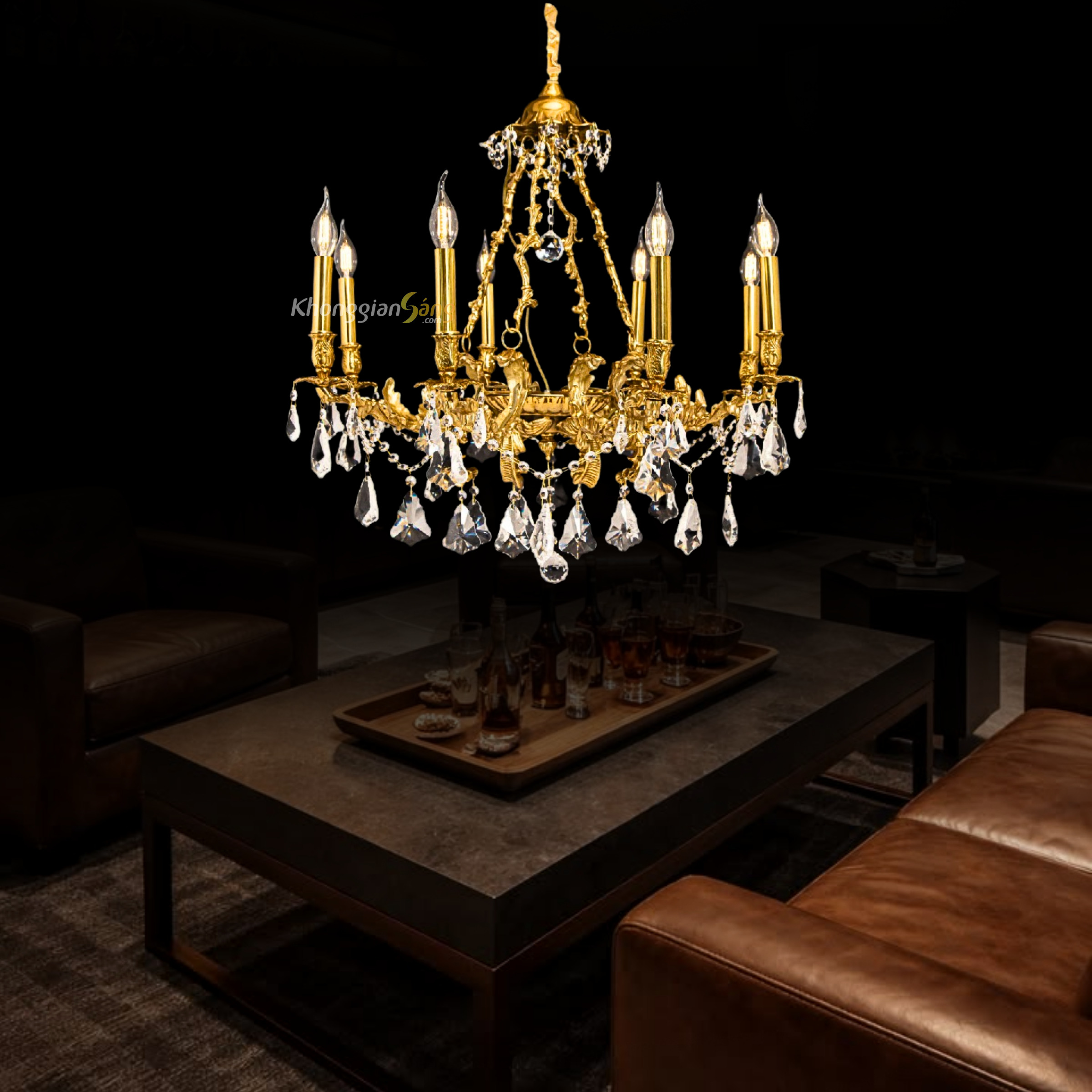 ĐÈN CHÙM ĐỒNG (D700mm x H1100mm) Phedra-04