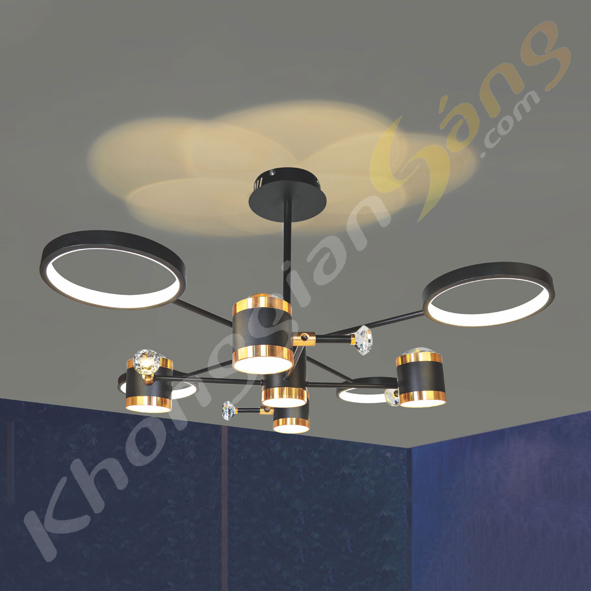 ĐÈN CHÙM LED (PHI 900mm x H500mm) KGC-1143/8