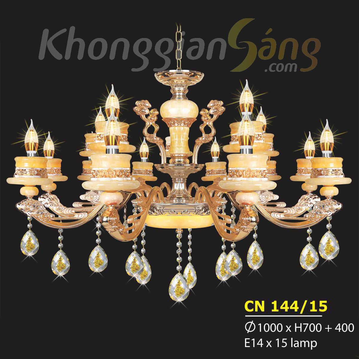ĐÈN CHÙM NẾN (PHI 1000mm x H700mm) KTD-CN144/15