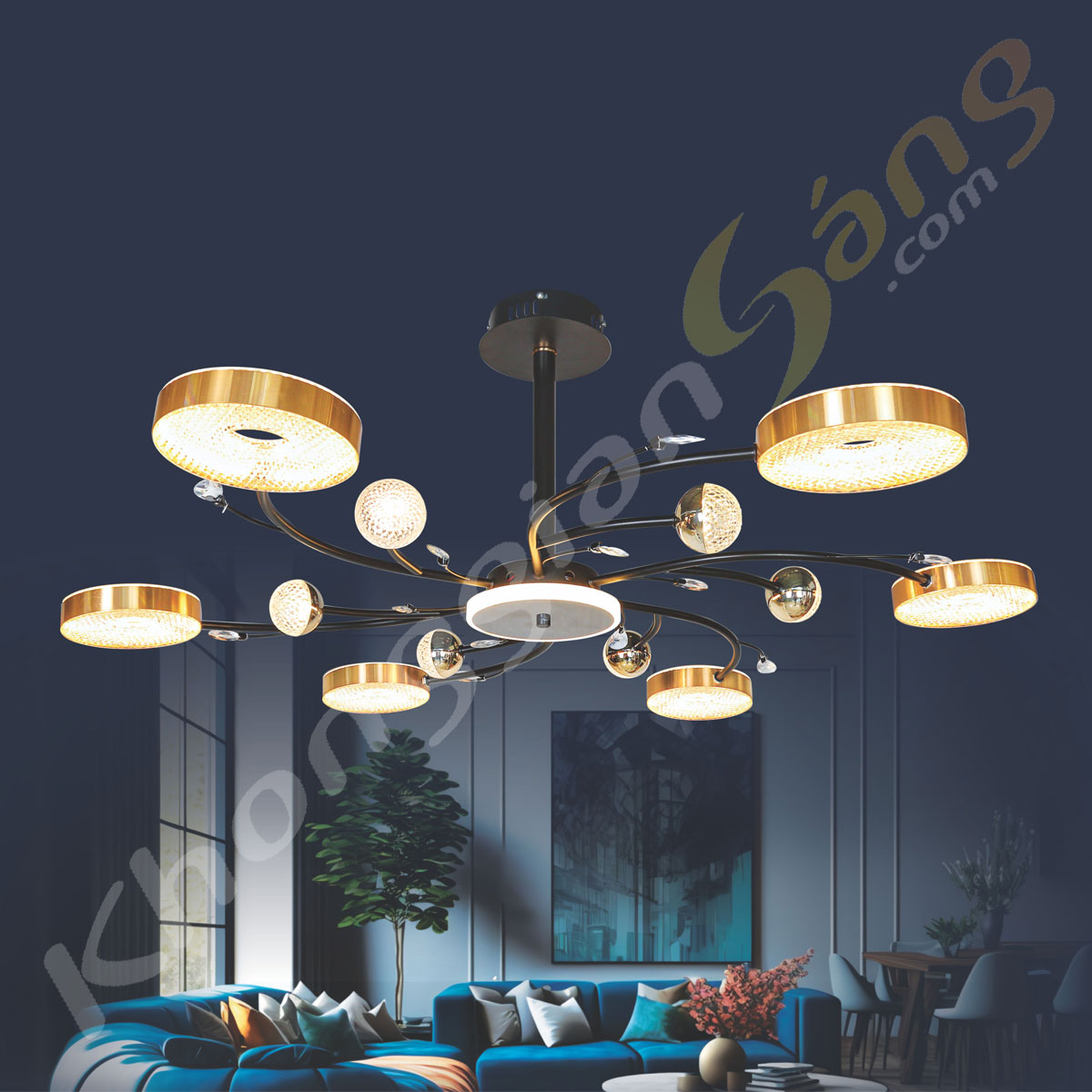 ĐÈN CHÙM LED (PHI 1000mm x H300mm) KGC-203/12
