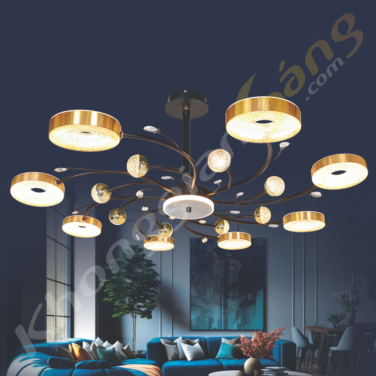 ĐÈN CHÙM LED (PHI 1000mm x H300mm) KGC-203/16