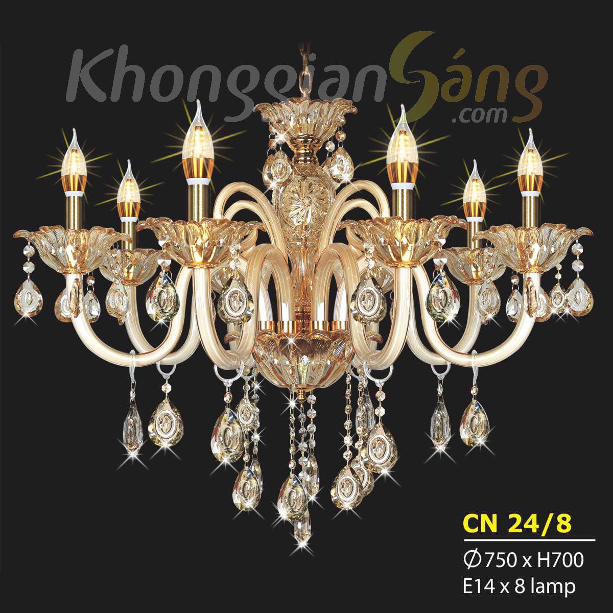 ĐÈN CHÙM NẾN (PHI 750mm x H700mm) KTD-CN24/8