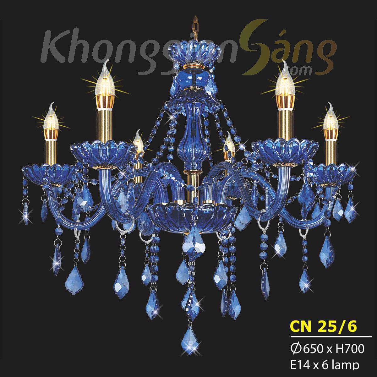 ĐÈN CHÙM NẾN (PHI 650mm x H700mm) KTD-CN25/6