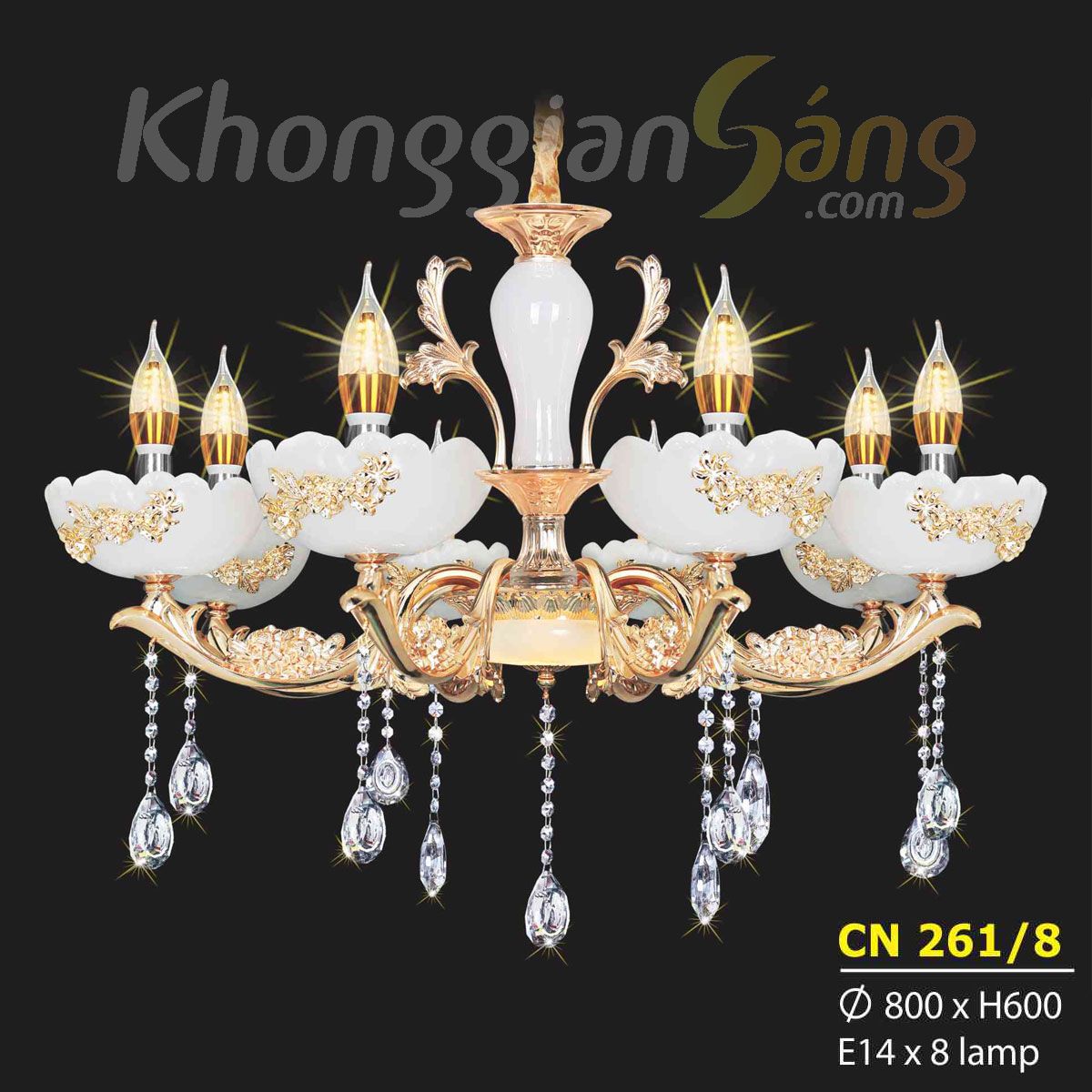 ĐÈN CHÙM NẾN (PHI 800mm x H600mm) KTD-CN261/8