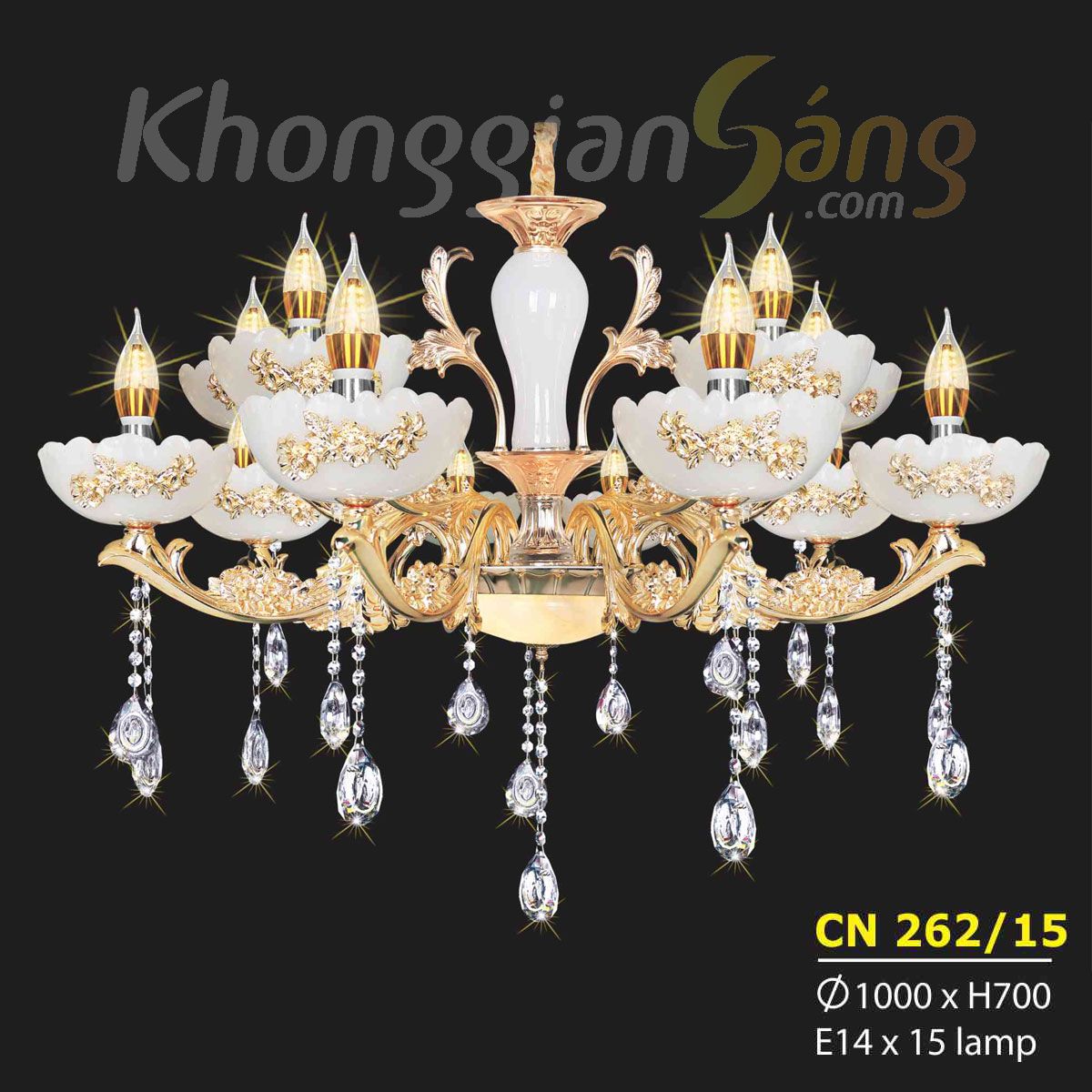 ĐÈN CHÙM NẾN (PHI 1000mm x H700mm) KTD-CN262/15