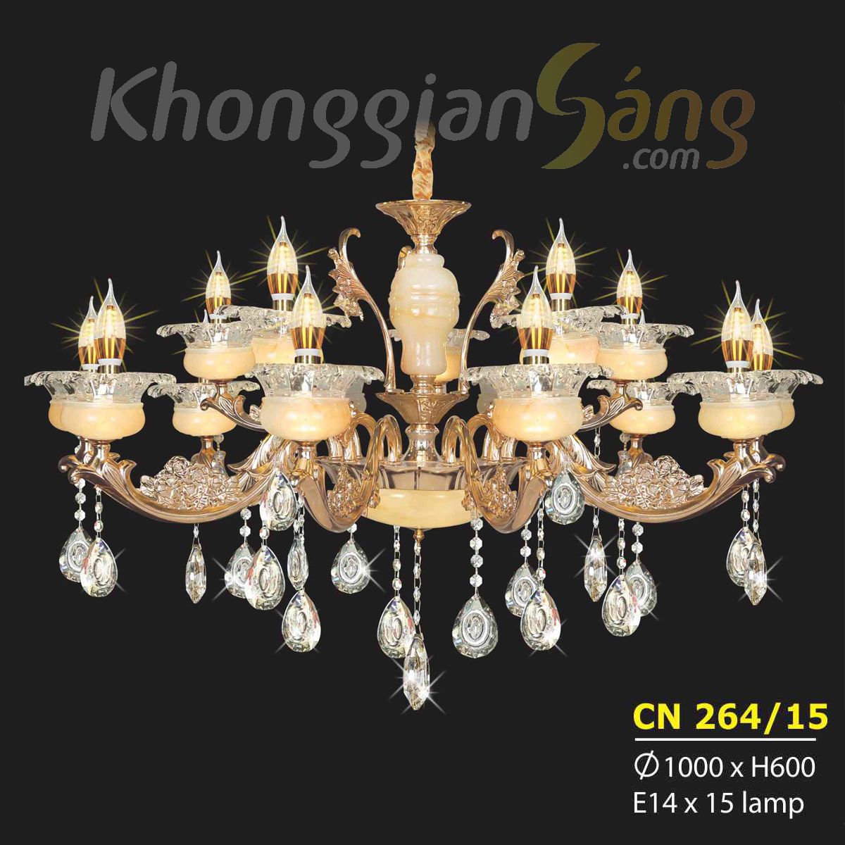 ĐÈN CHÙM NẾN (PHI 1000mm x H600mm) KTD-CN264/15