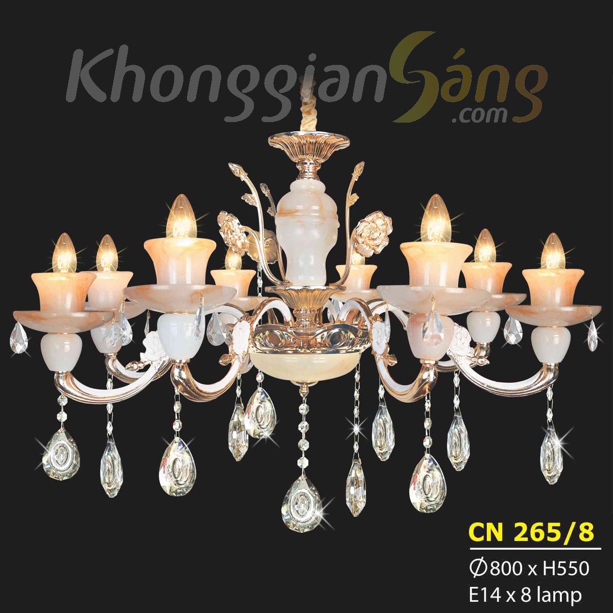 ĐÈN CHÙM NẾN (PHI 800mm x H550mm) KTD-CN265/8