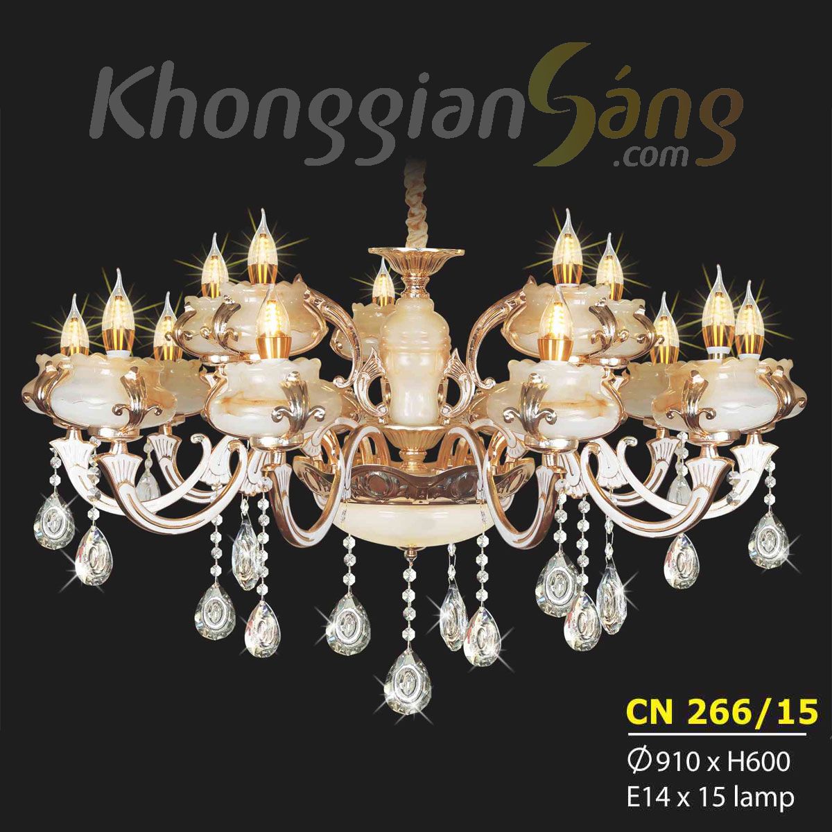 ĐÈN CHÙM NẾN (PHI 910mm x H600mm) KTD-CN266/15