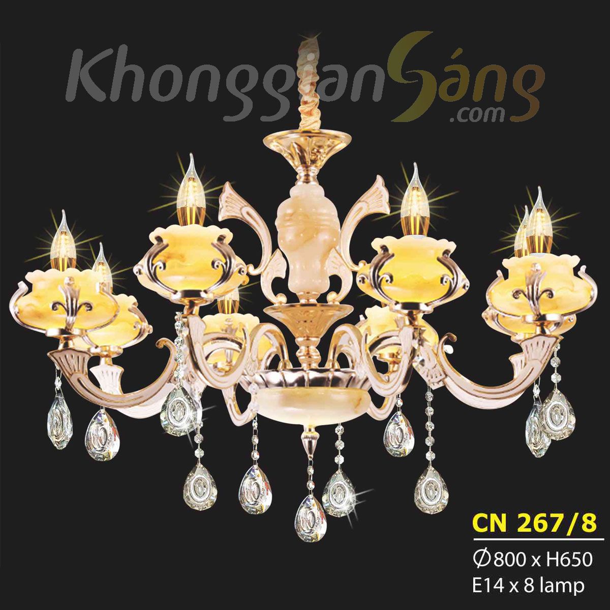 ĐÈN CHÙM NẾN (PHI 800mm x H650mm) KTD-CN267/8