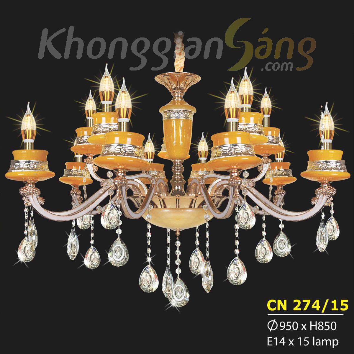 ĐÈN CHÙM NẾN (PHI 950mm x H850mm) KTD-CN274/15