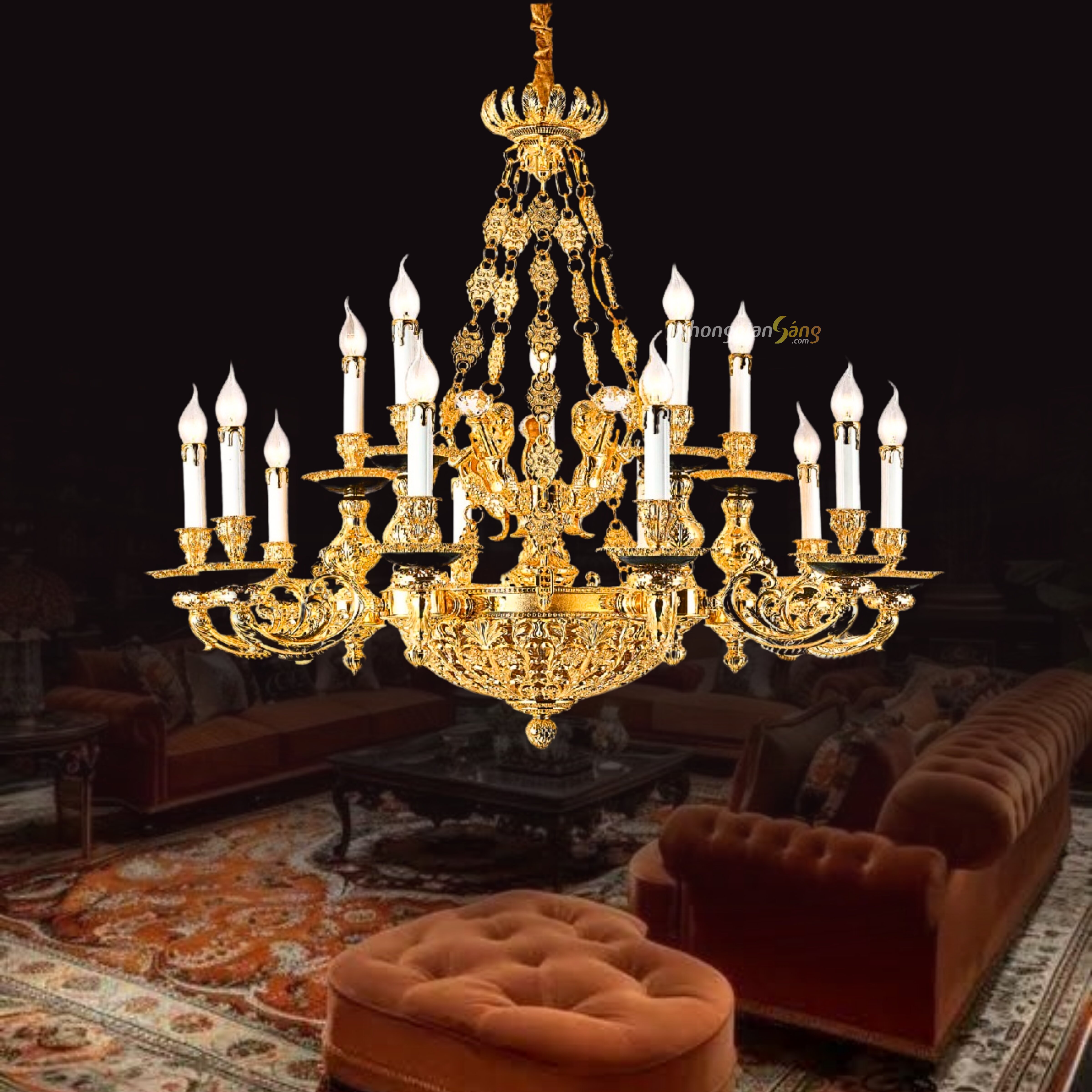 ĐÈN CHÙM NẾN (D950mm x H900mm) CNQT-138-21