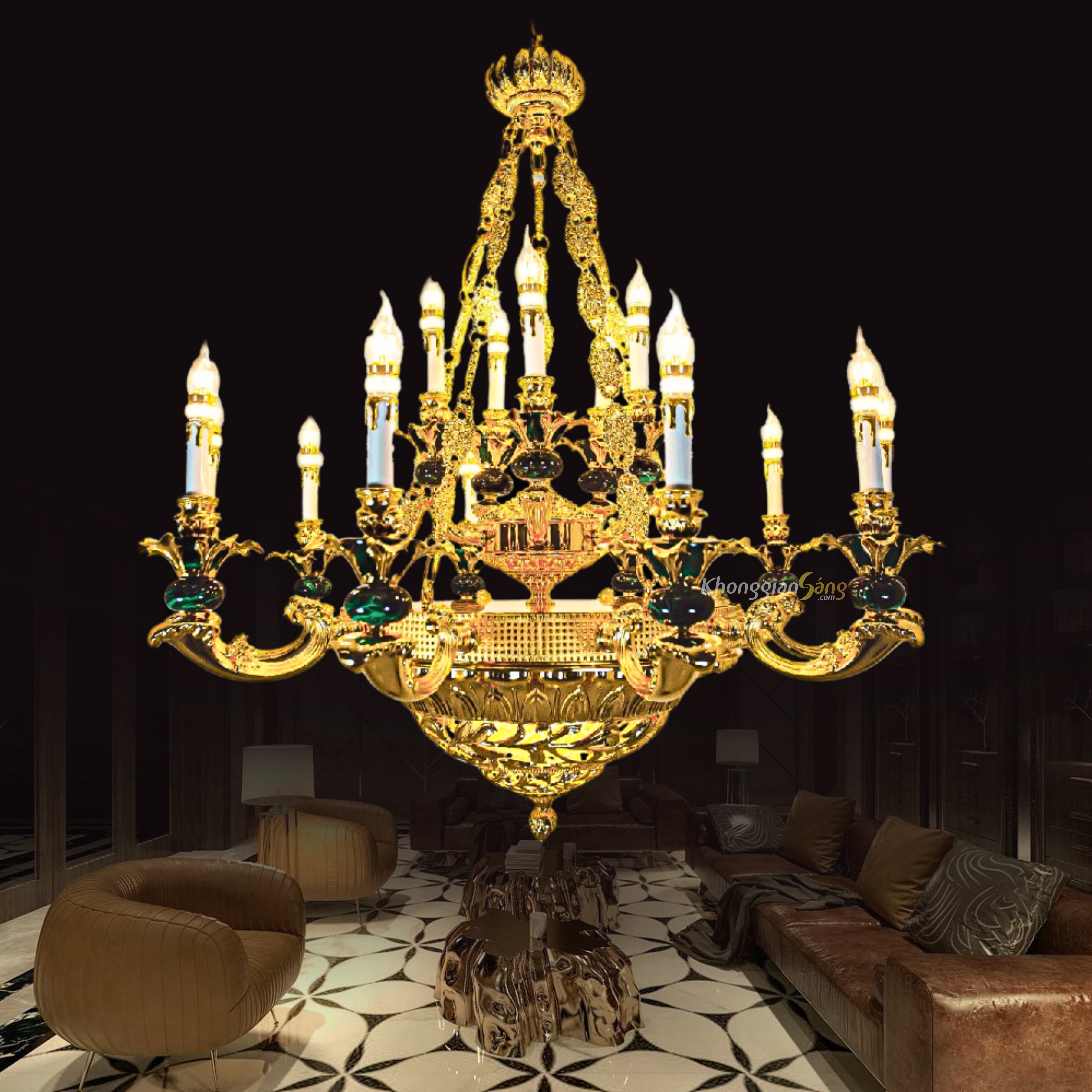 ĐÈN CHÙM NẾN (D950mm x H1400mm) CNQT-200