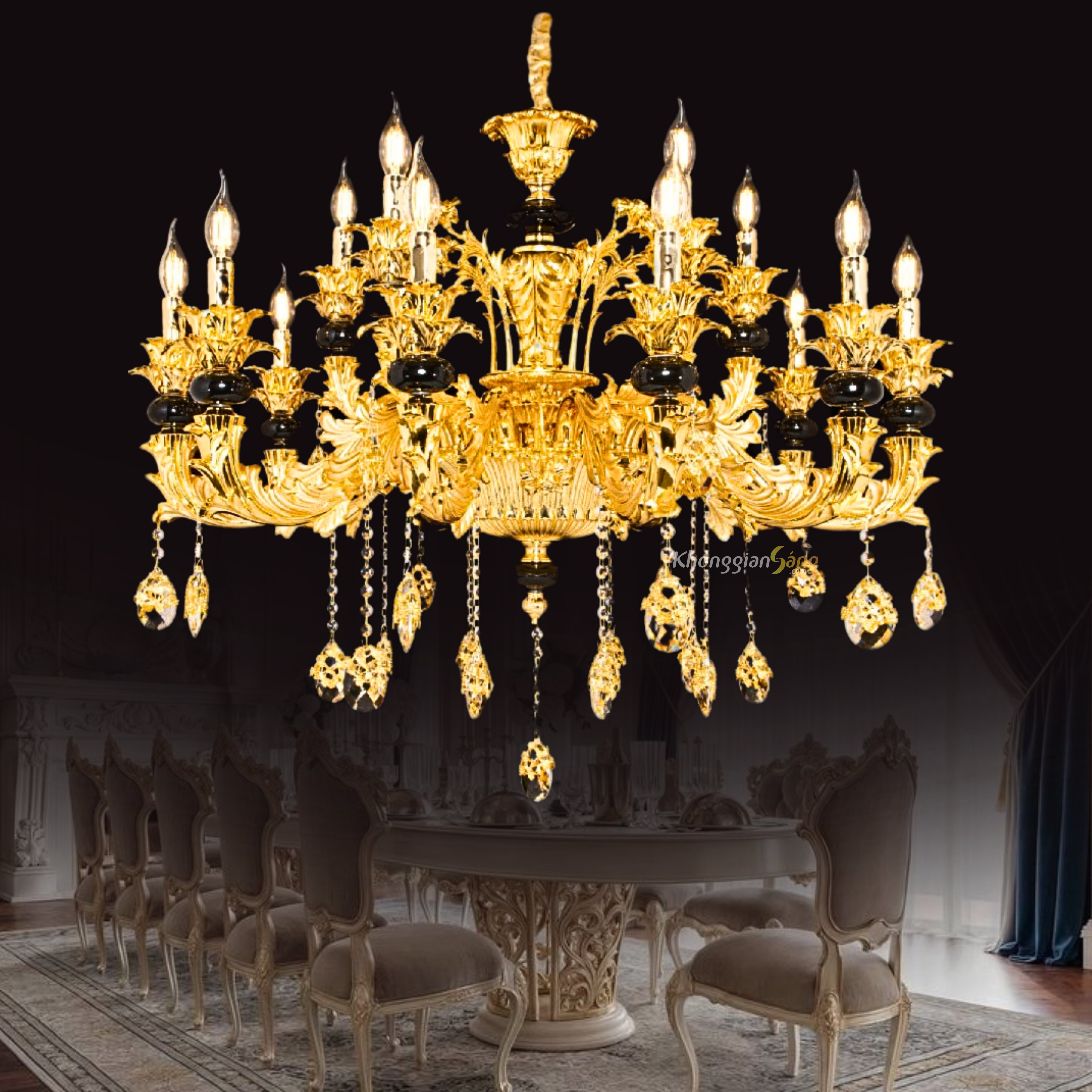 ĐÈN CHÙM NẾN (D900mm x H800mm) CNQT-222