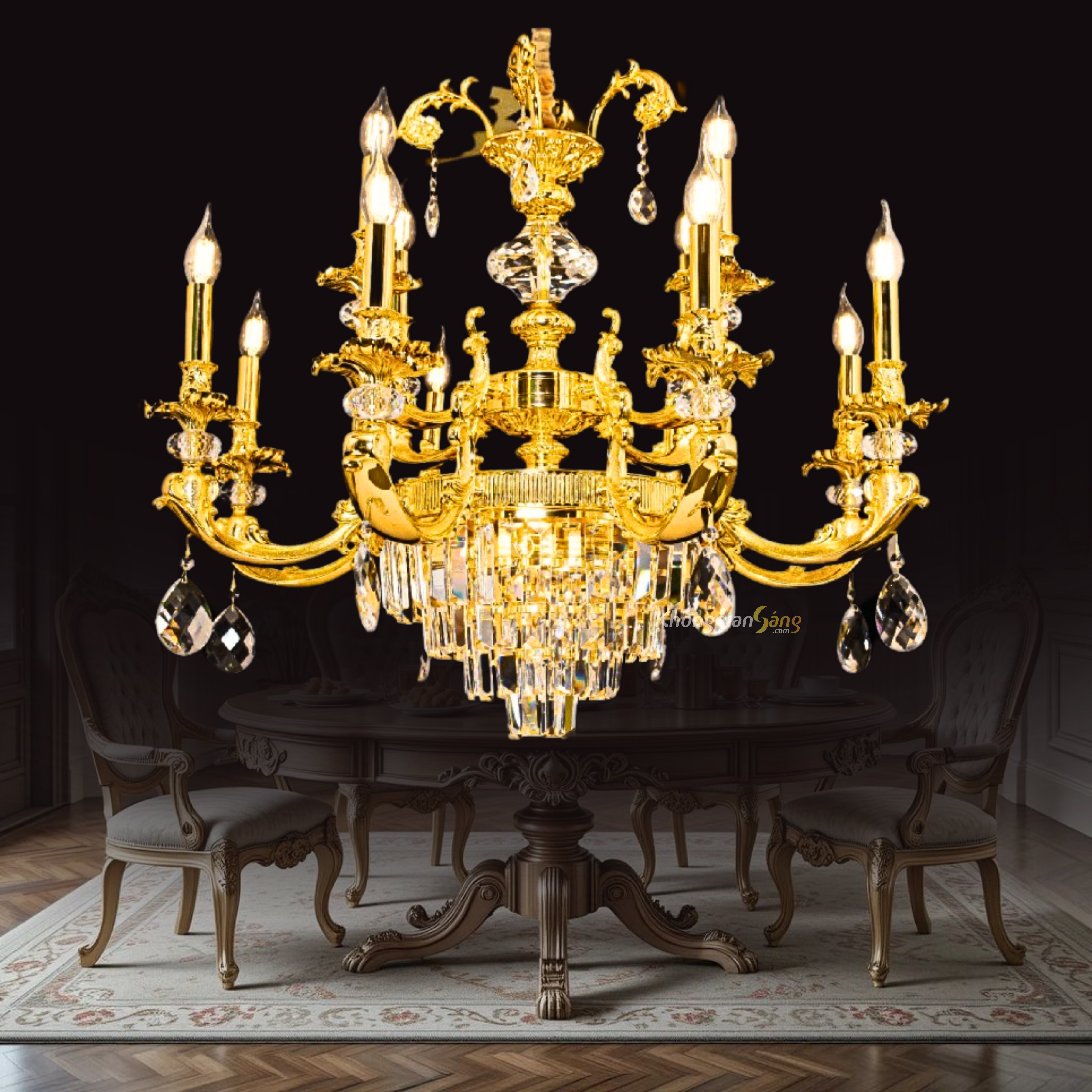 ĐÈN CHÙM NẾN (D800mm x H700mm) CNQT-223