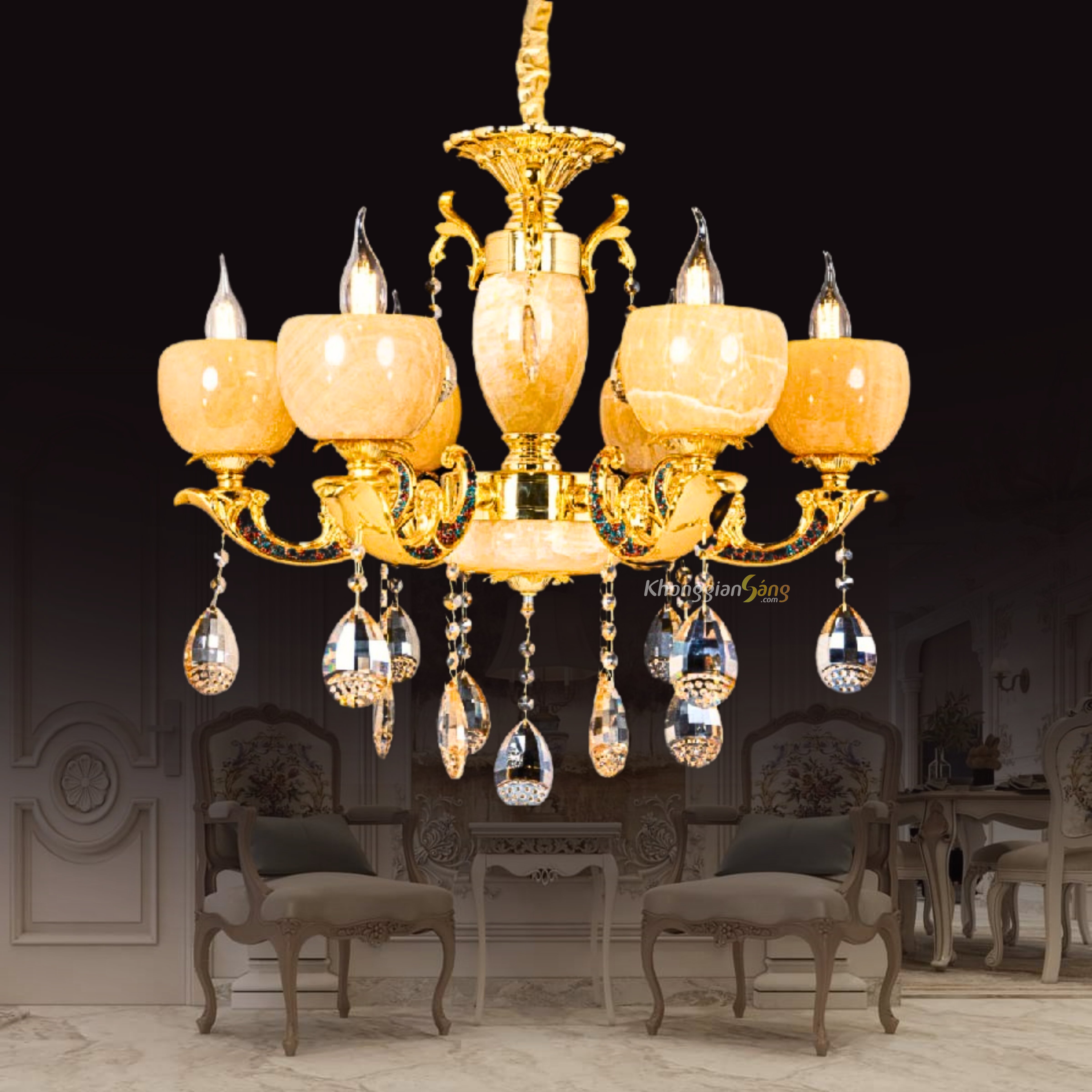 ĐÈN CHÙM NẾN (D600mm x H600mm) CNQT-287