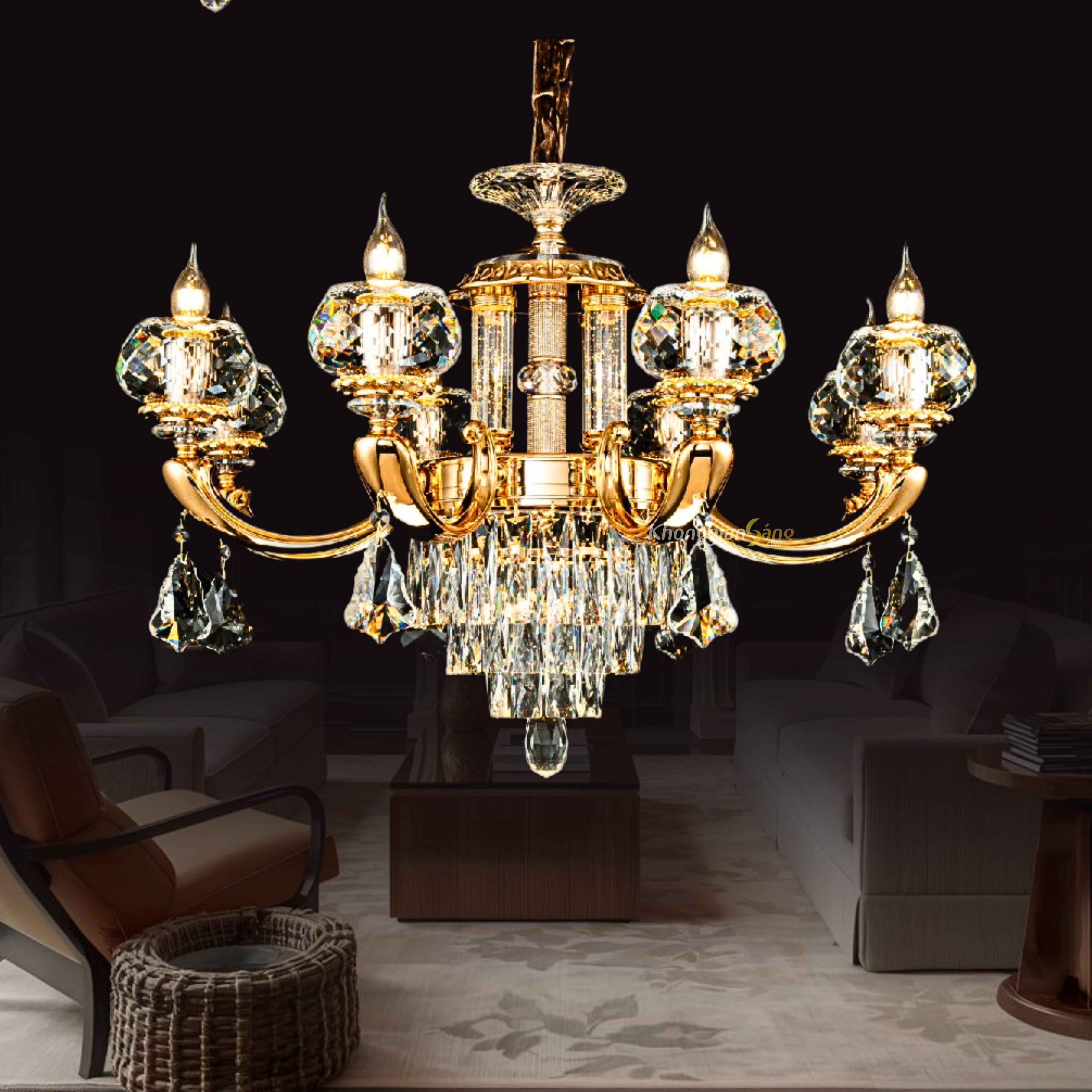 ĐÈN CHÙM NẾN (D830mm x H550mm) CNQT-386