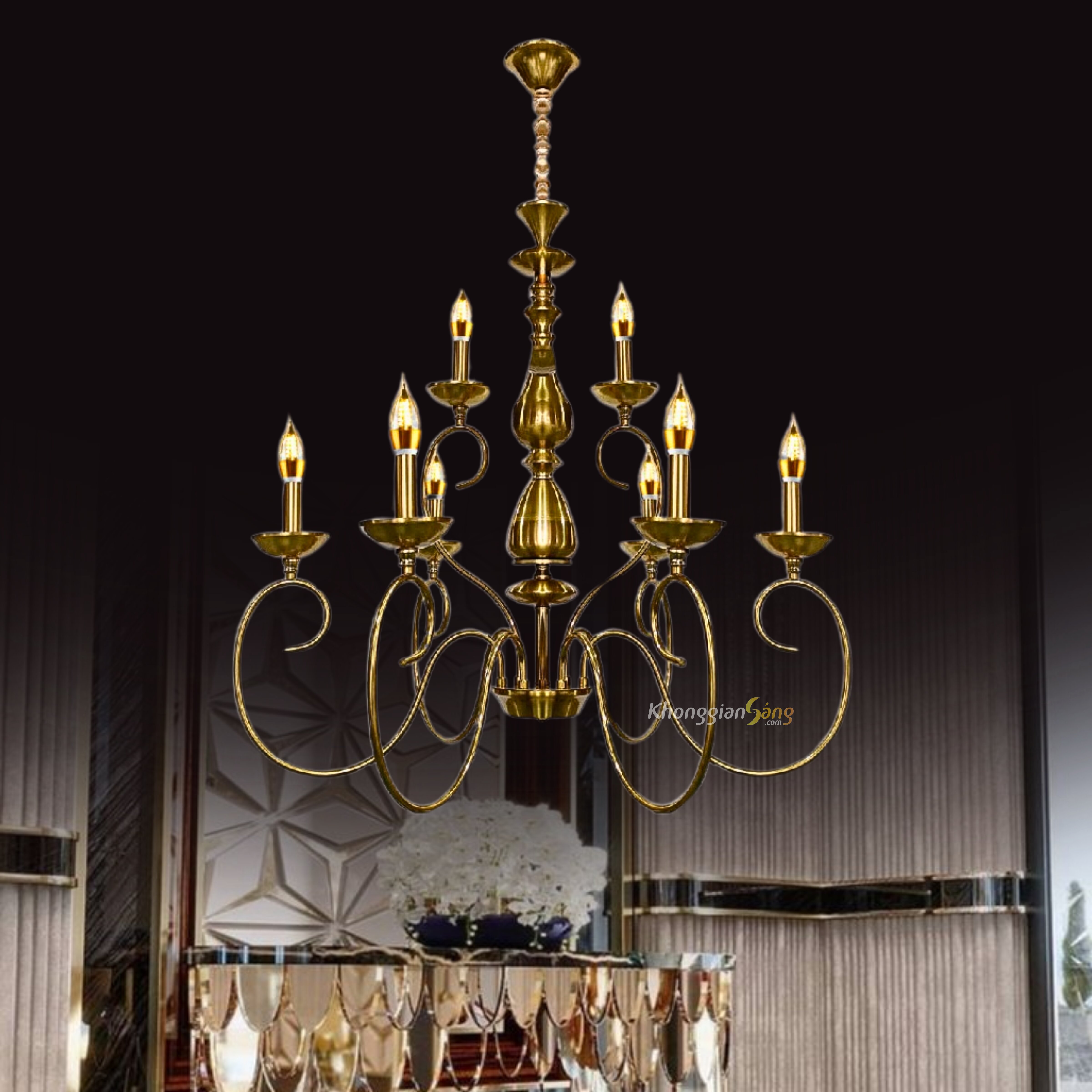 ĐÈN CHÙM NẾN (D800mm x H810mm) CNQT-405