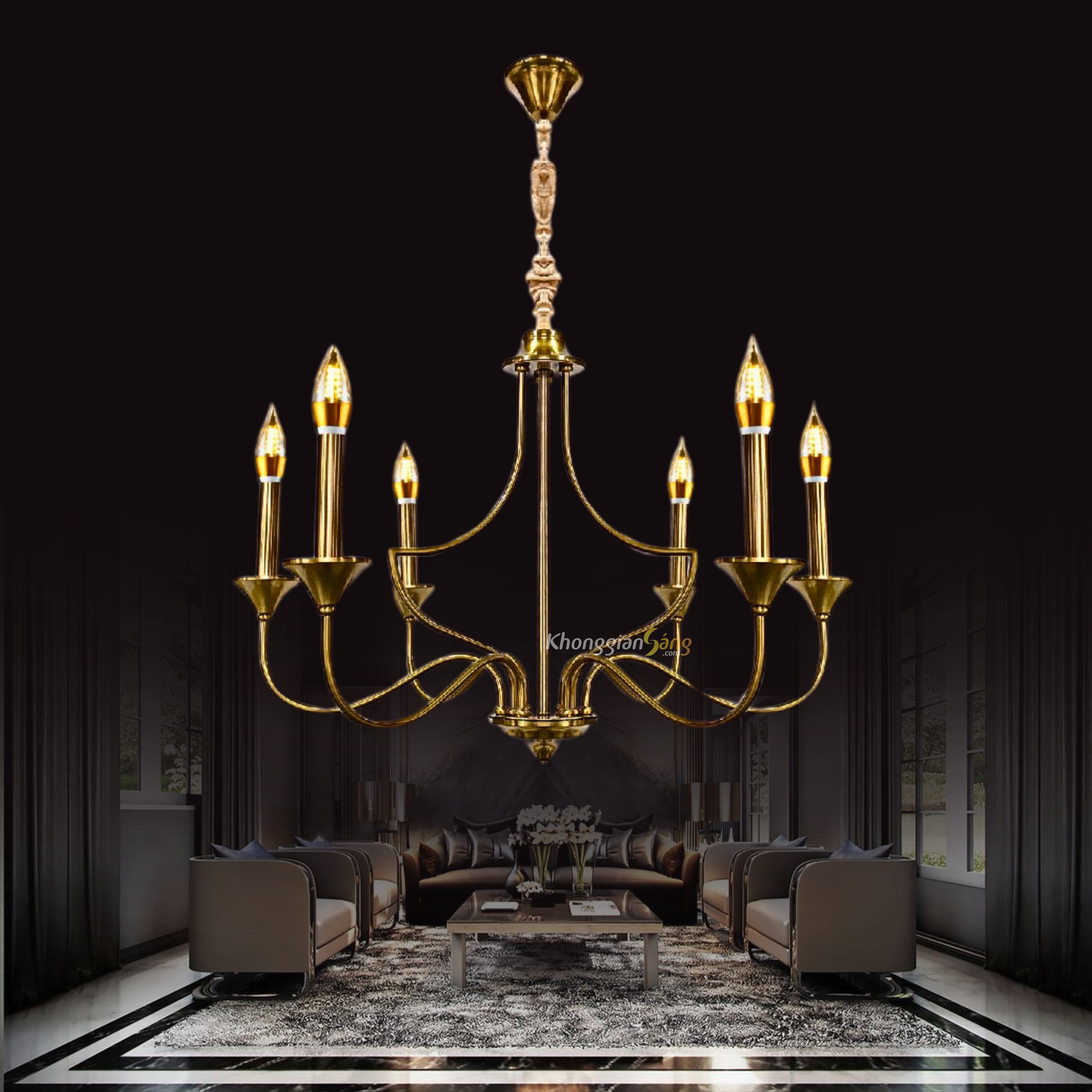 ĐÈN CHÙM NẾN (D720mm x H500mm) CNQT-409