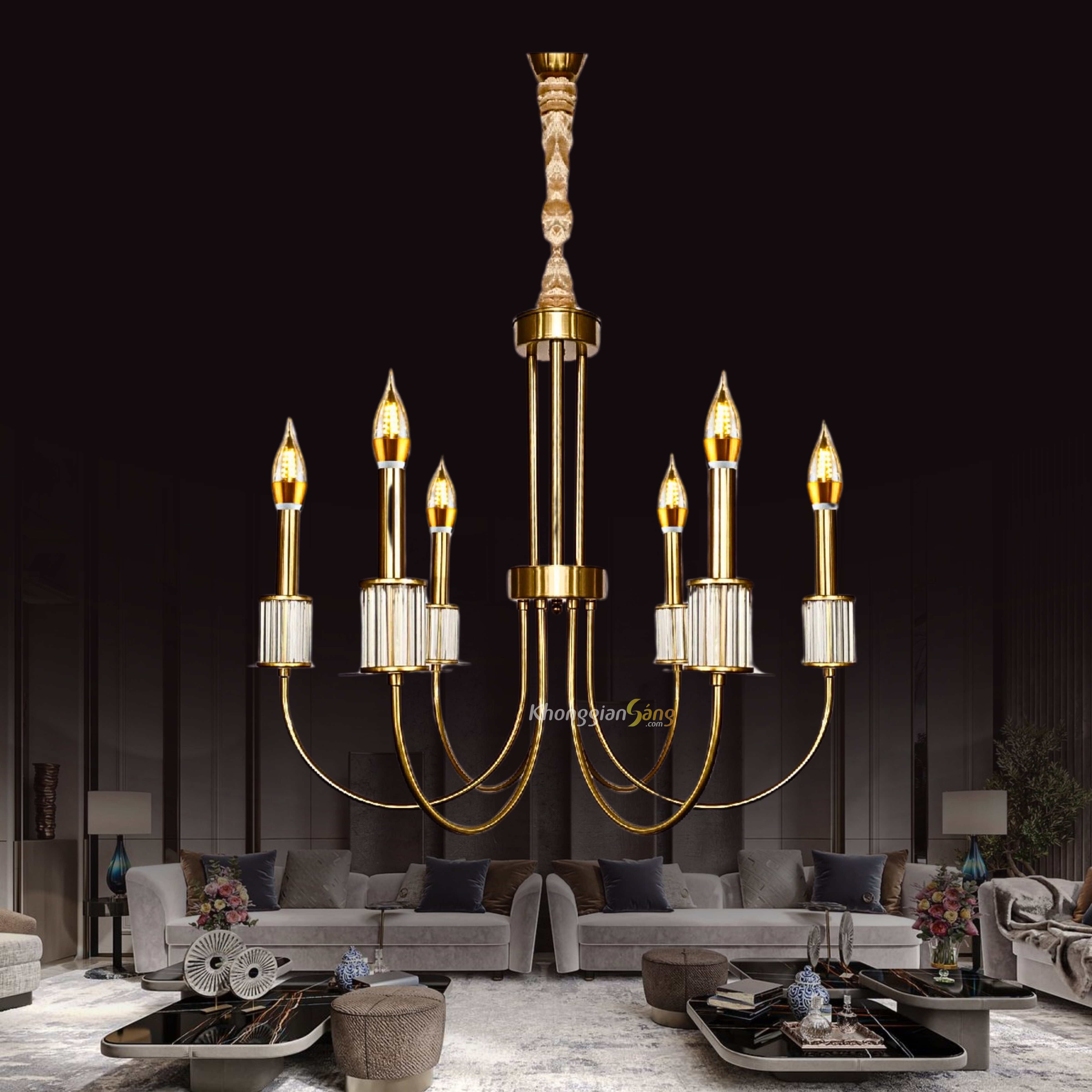 ĐÈN CHÙM NẾN (D730mm x H560mm) CNQT-411