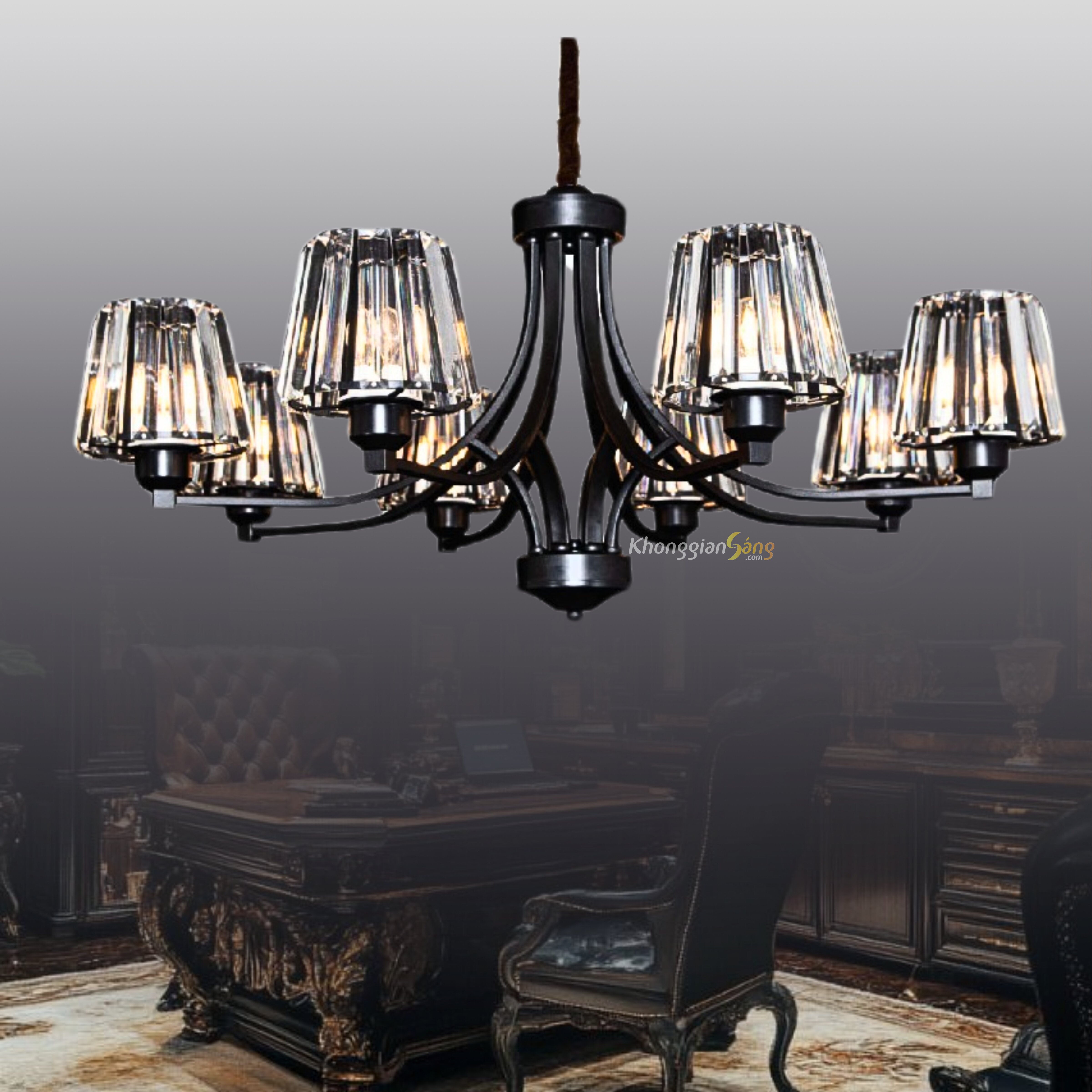 ĐÈN CHÙM CỔ ĐIỂN (D800mm x H700mm) THCN-295