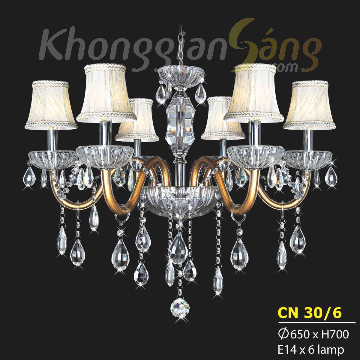 ĐÈN CHÙM NẾN (PHI 650mm x H700mm) KTD-CN30/6