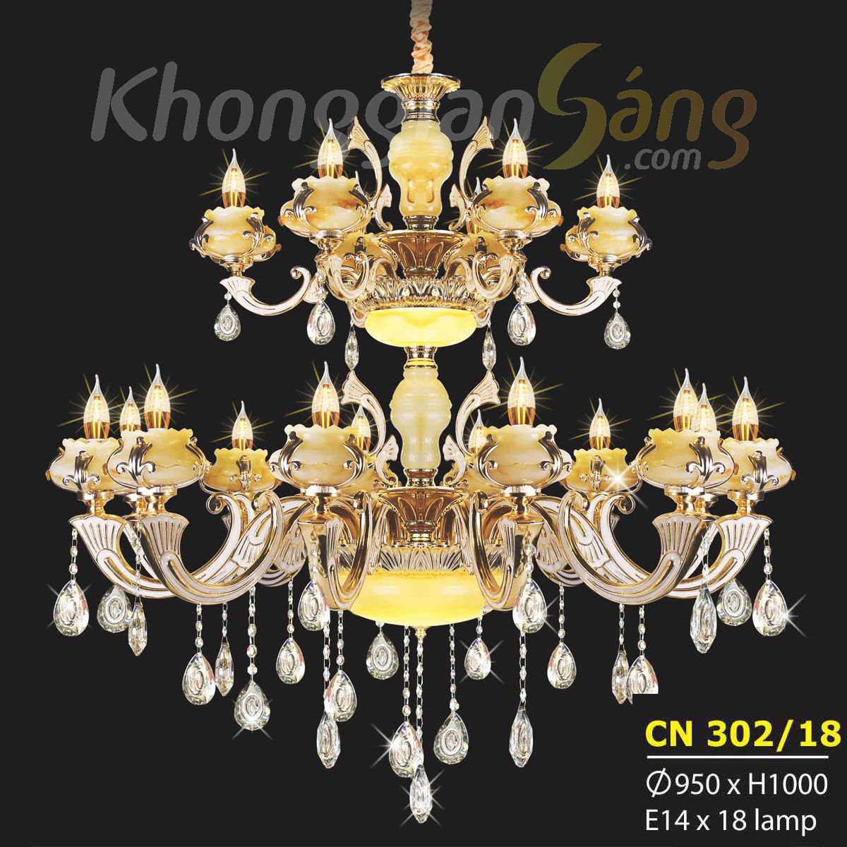 ĐÈN CHÙM NẾN (PHI 950mm x H1000mm) KTD-CN302/18
