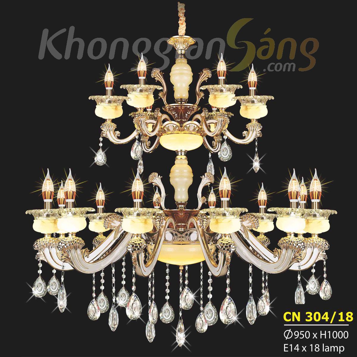 ĐÈN CHÙM NẾN (PHI 950mm x H1000mm) KTD-CN304/18