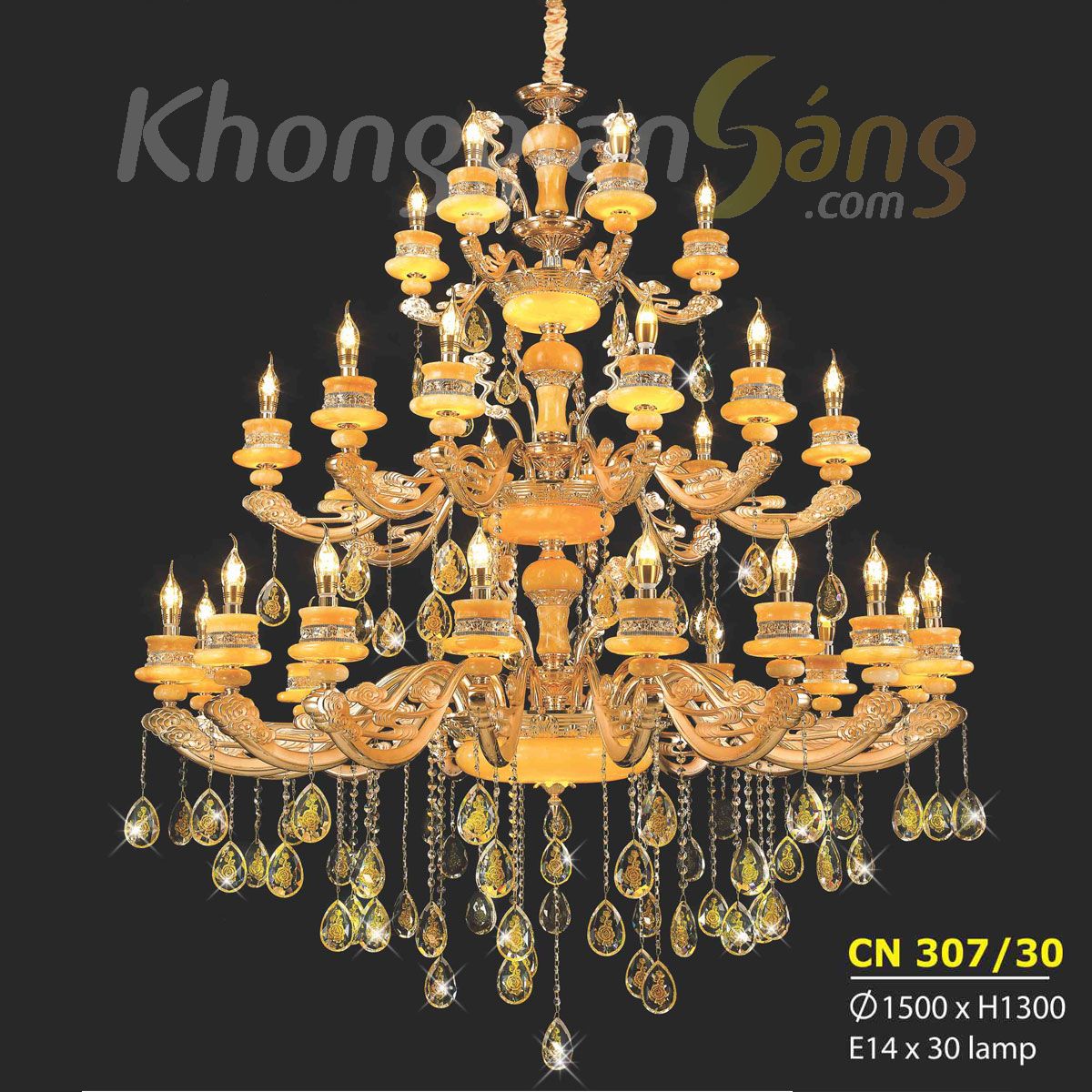 ĐÈN CHÙM NẾN (PHI 1500mm x H1300mm) KTD-CN307/30