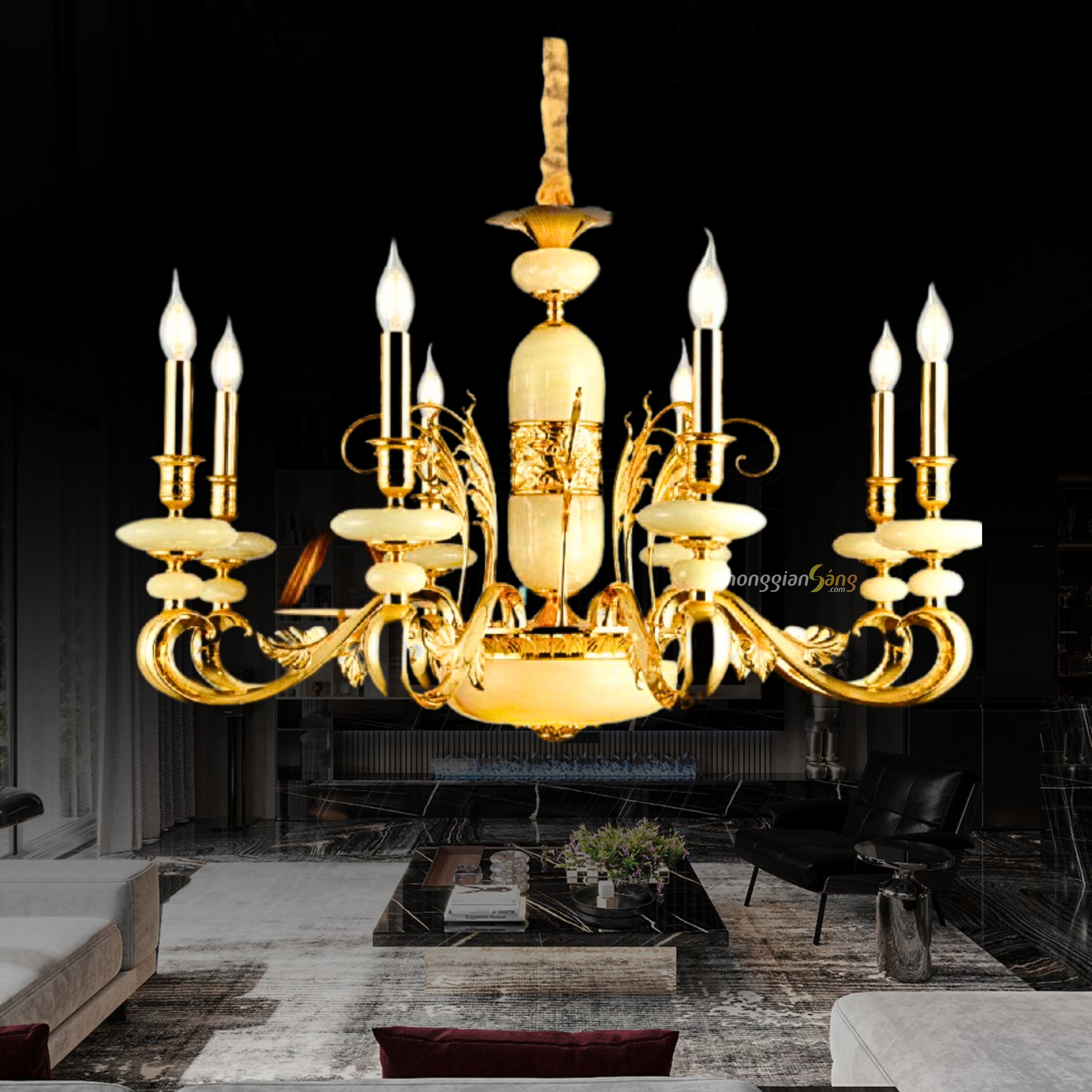 ĐÈN CHÙM ĐỒNG (D800mm x H1100mm) CDQT-40