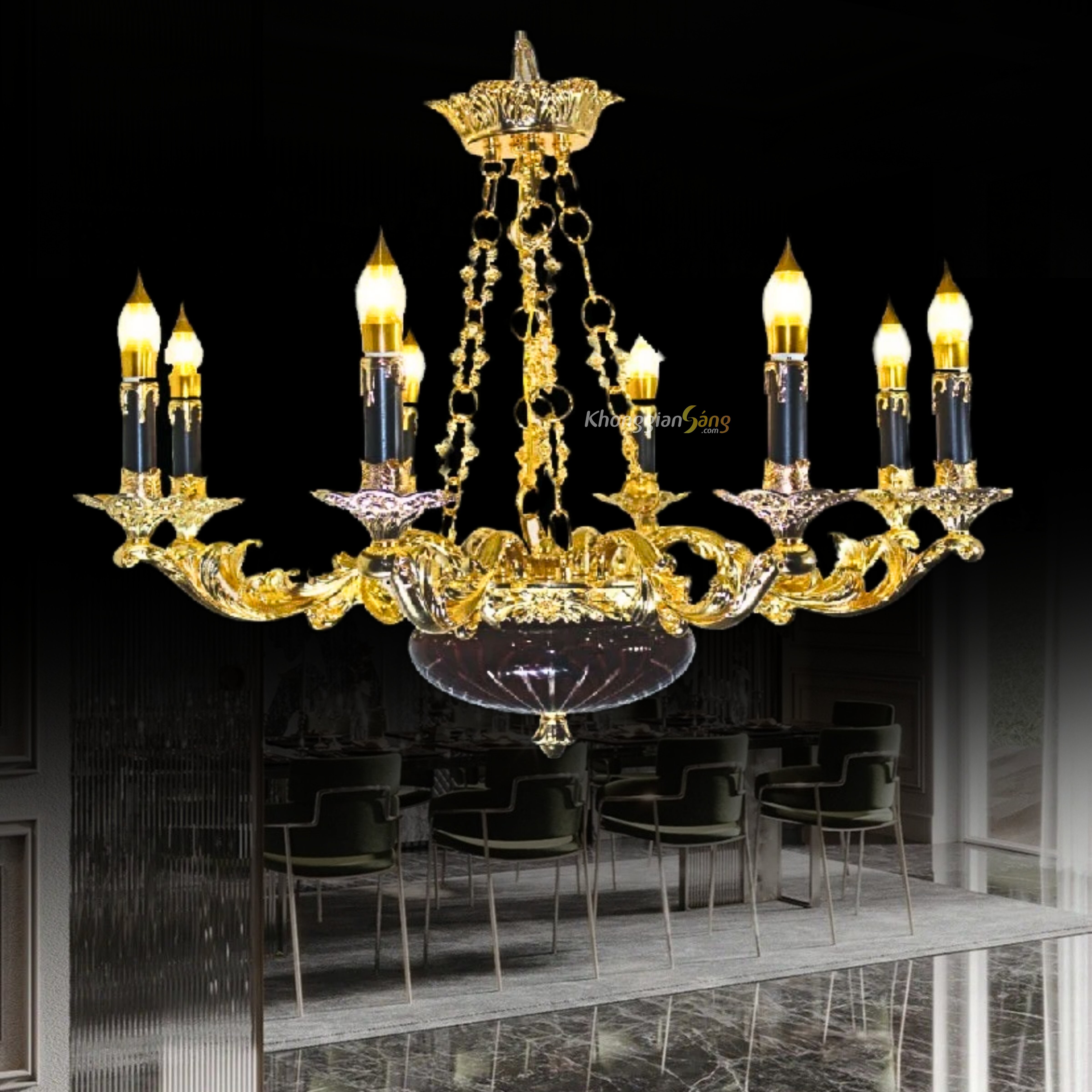 ĐÈN CHÙM NẾN (D750mm x H650mm) CNQT-10