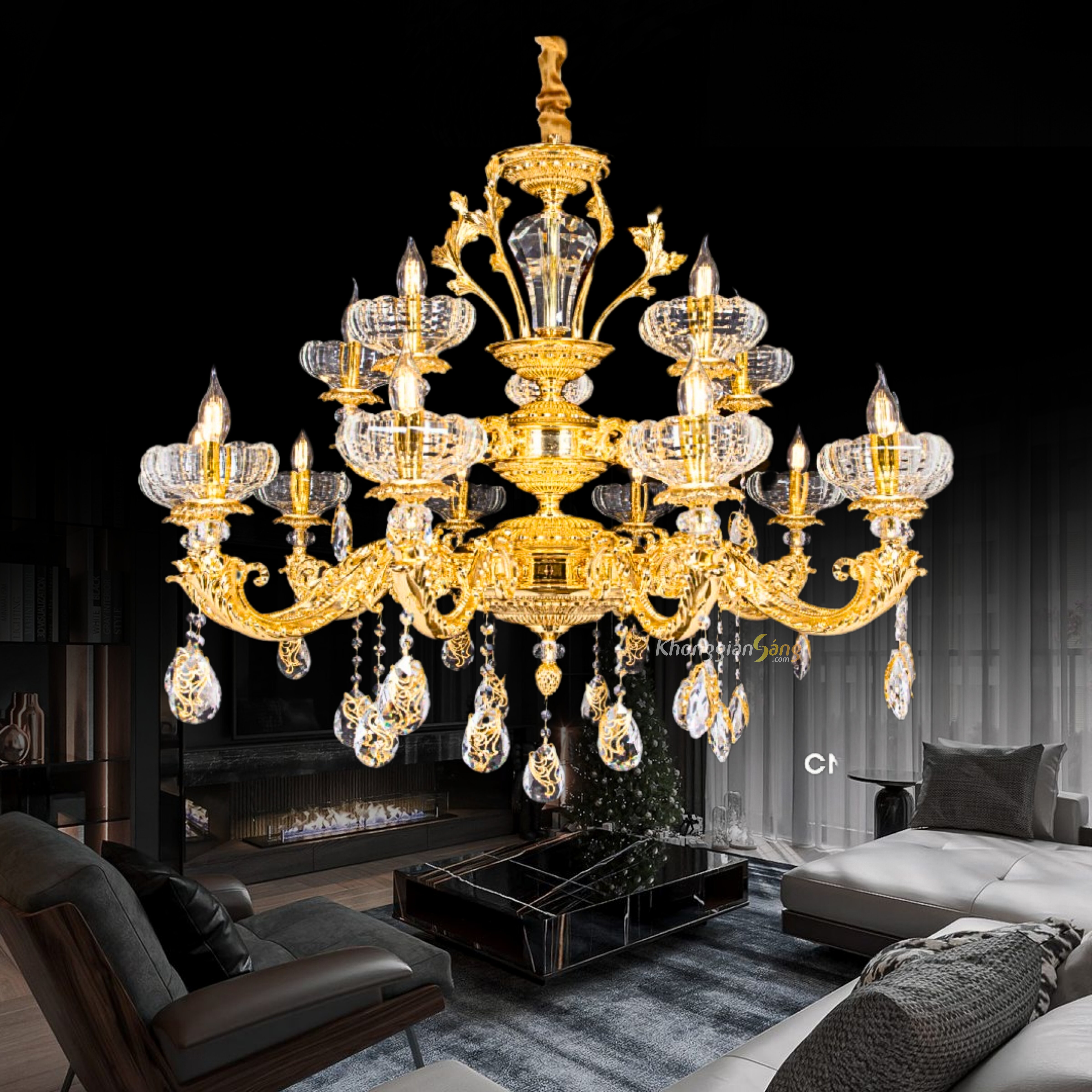 ĐÈN CHÙM NẾN (D1000mm x H1300mm) CNQT-185-24