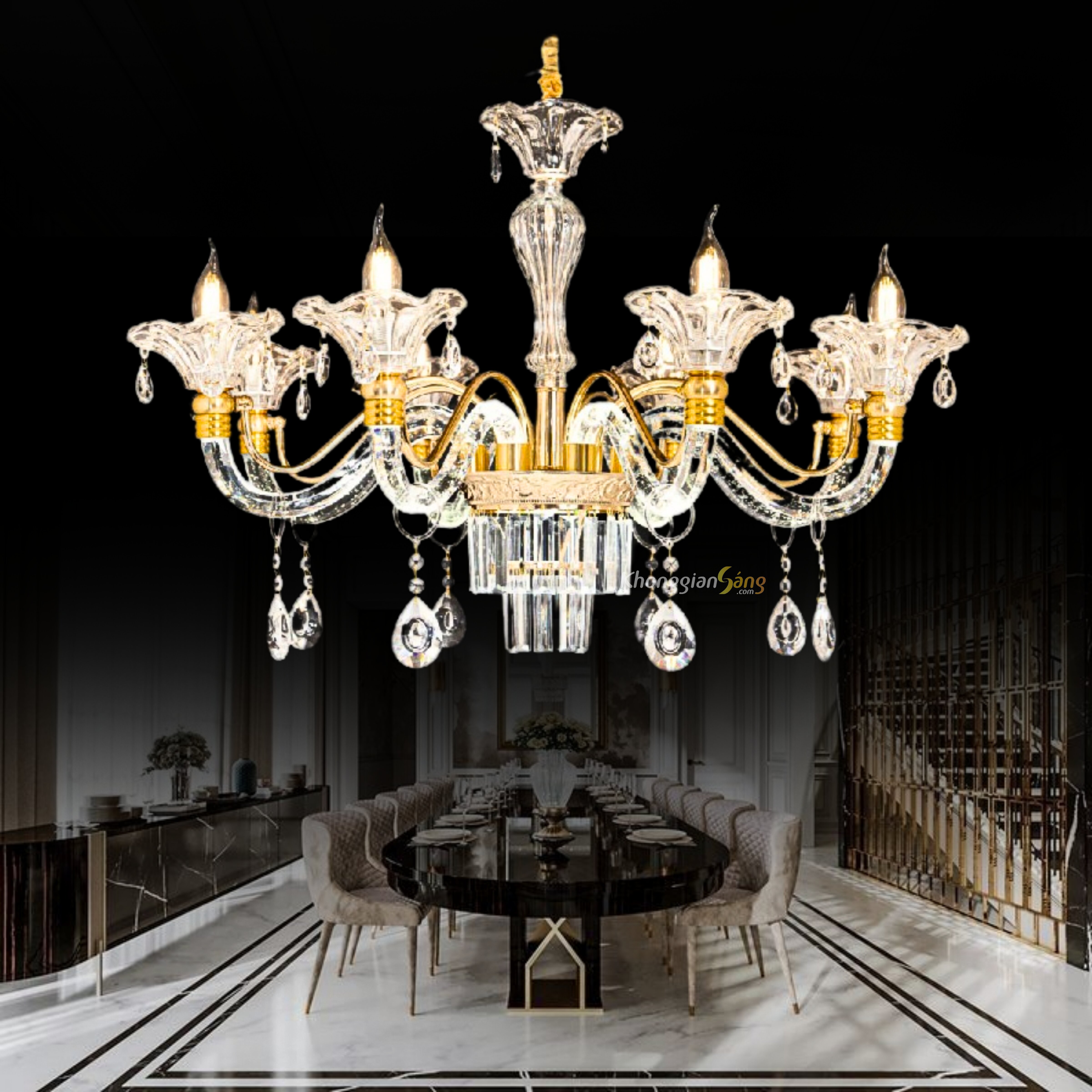 ĐÈN CHÙM NẾN (D800mm x H700mm) CNQT-277