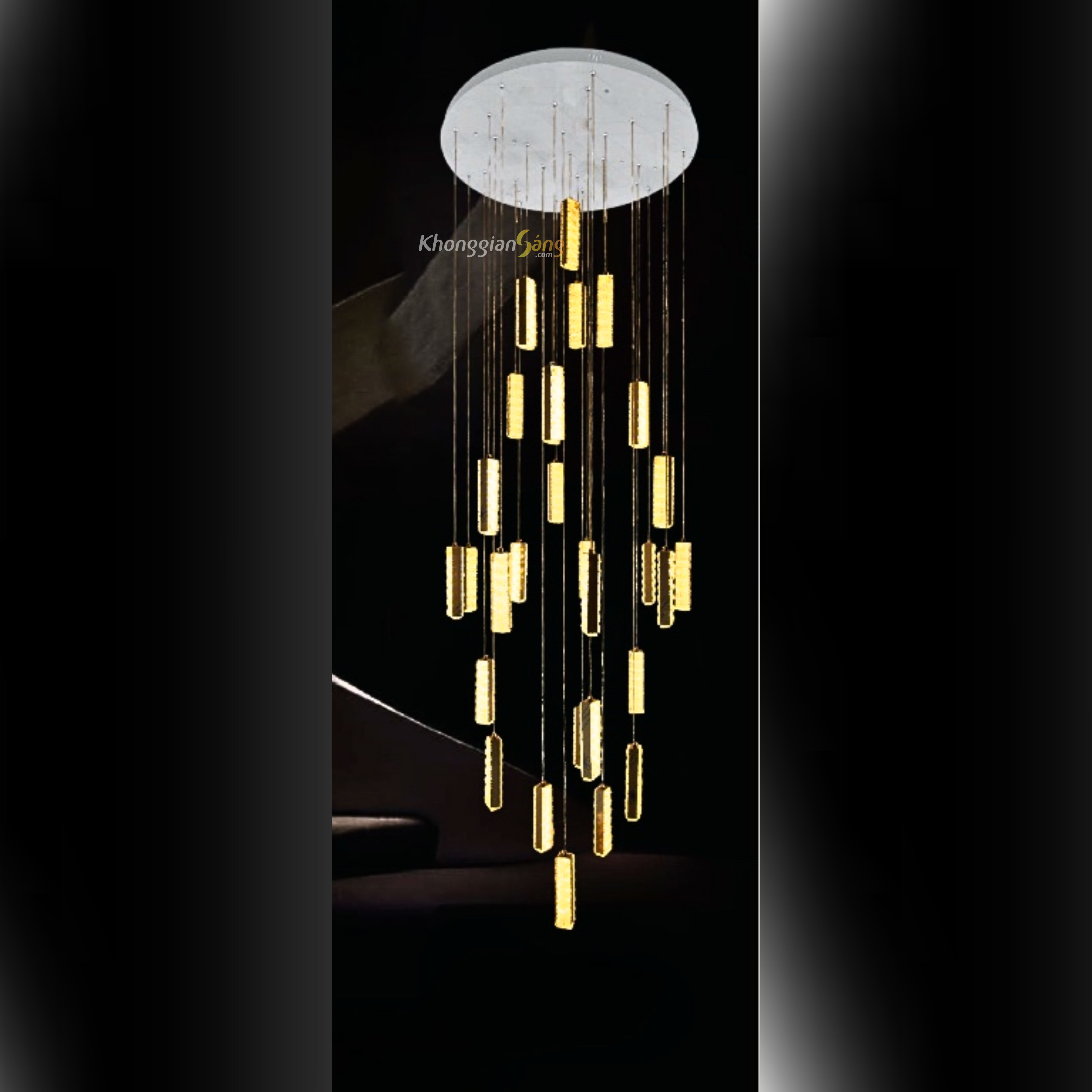 ĐÈN CHÙM THẢ (D800mm x H2500mm) TH-8005-21