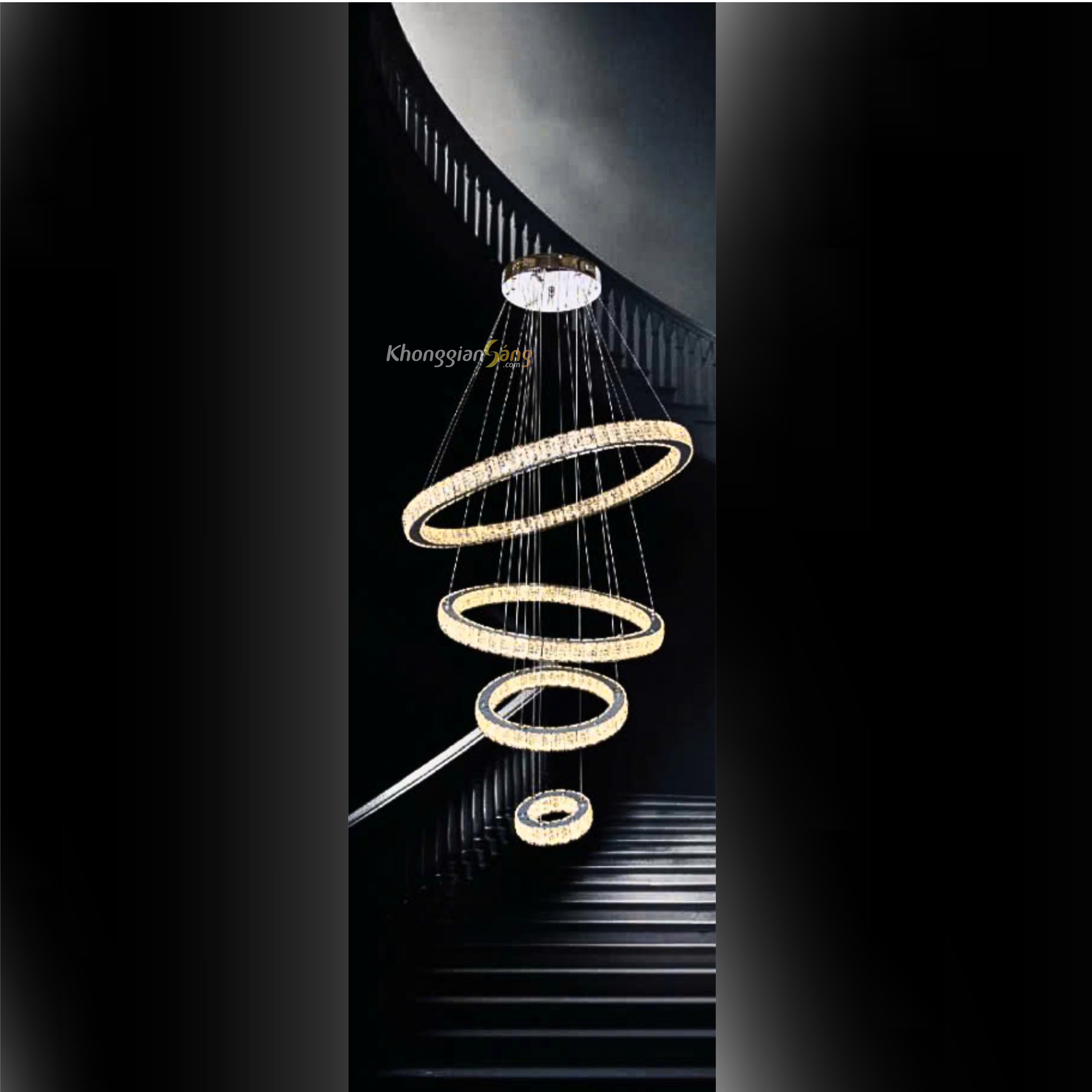 ĐÈN CHÙM THẢ (D200mm+D400mm+D600mm+D800mm x H2000) TH-808-21