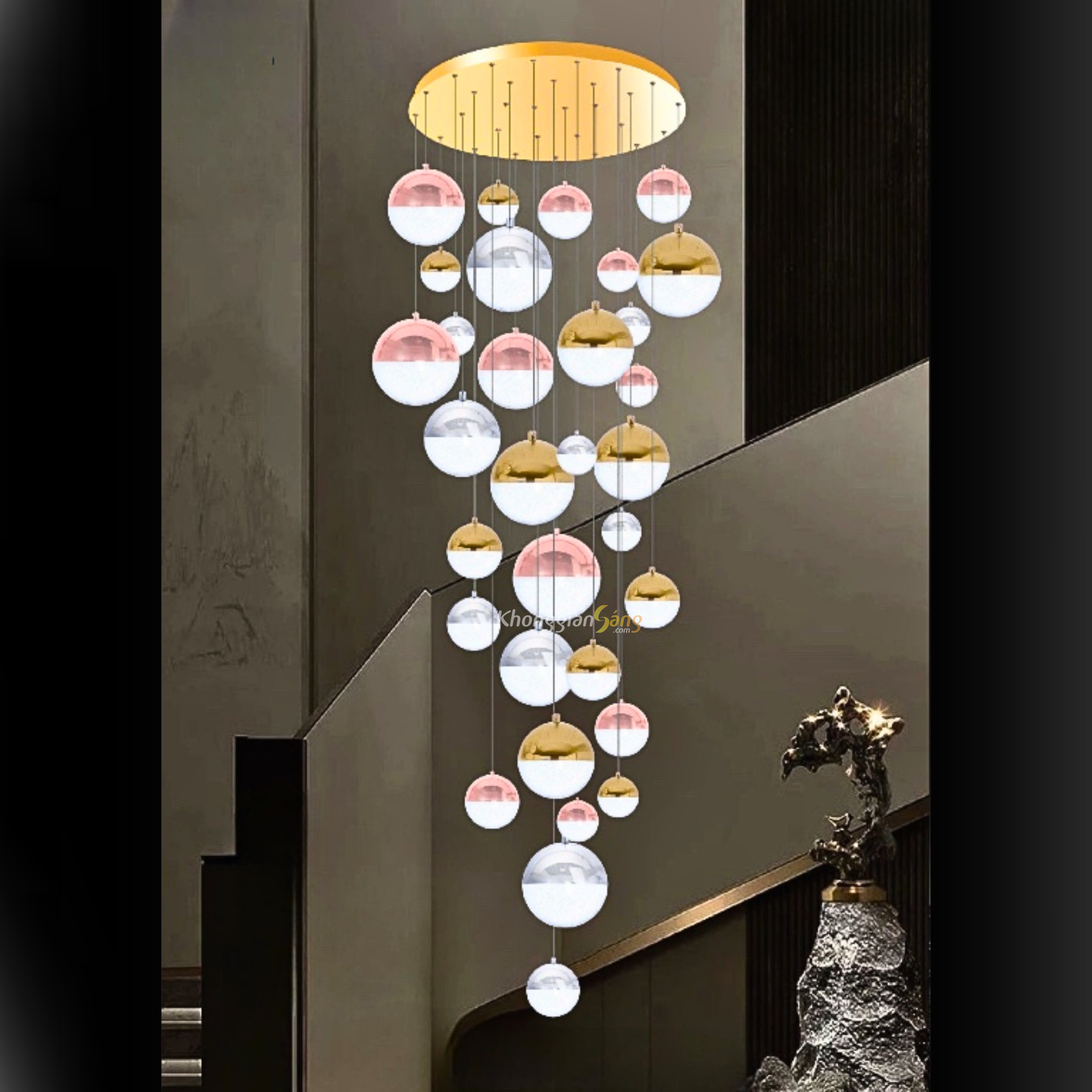 ĐÈN CHÙM THẢ (D800mm x H3000mm) TH-8229