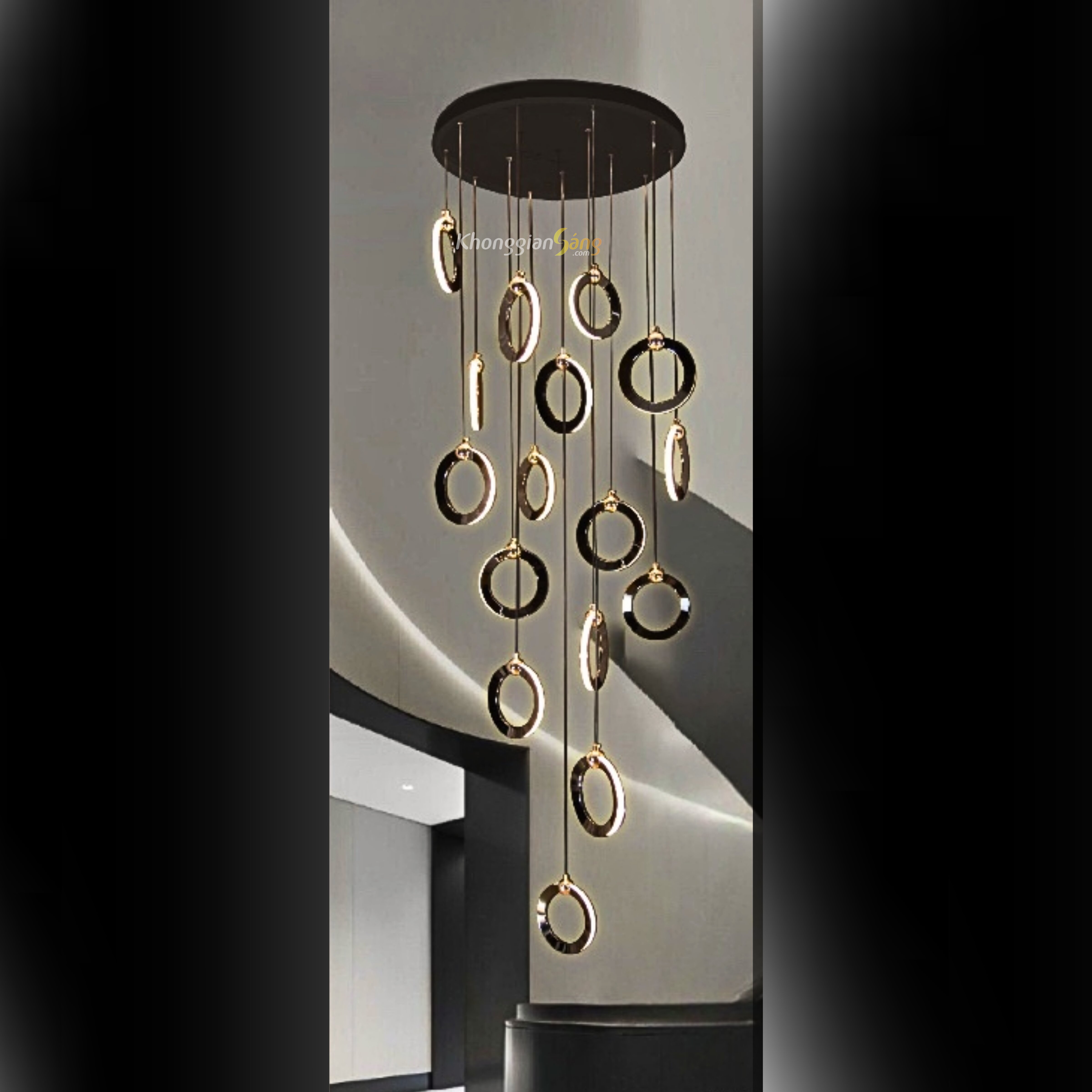 ĐÈN CHÙM THẢ (D600mm x H2500mm) TH-8358