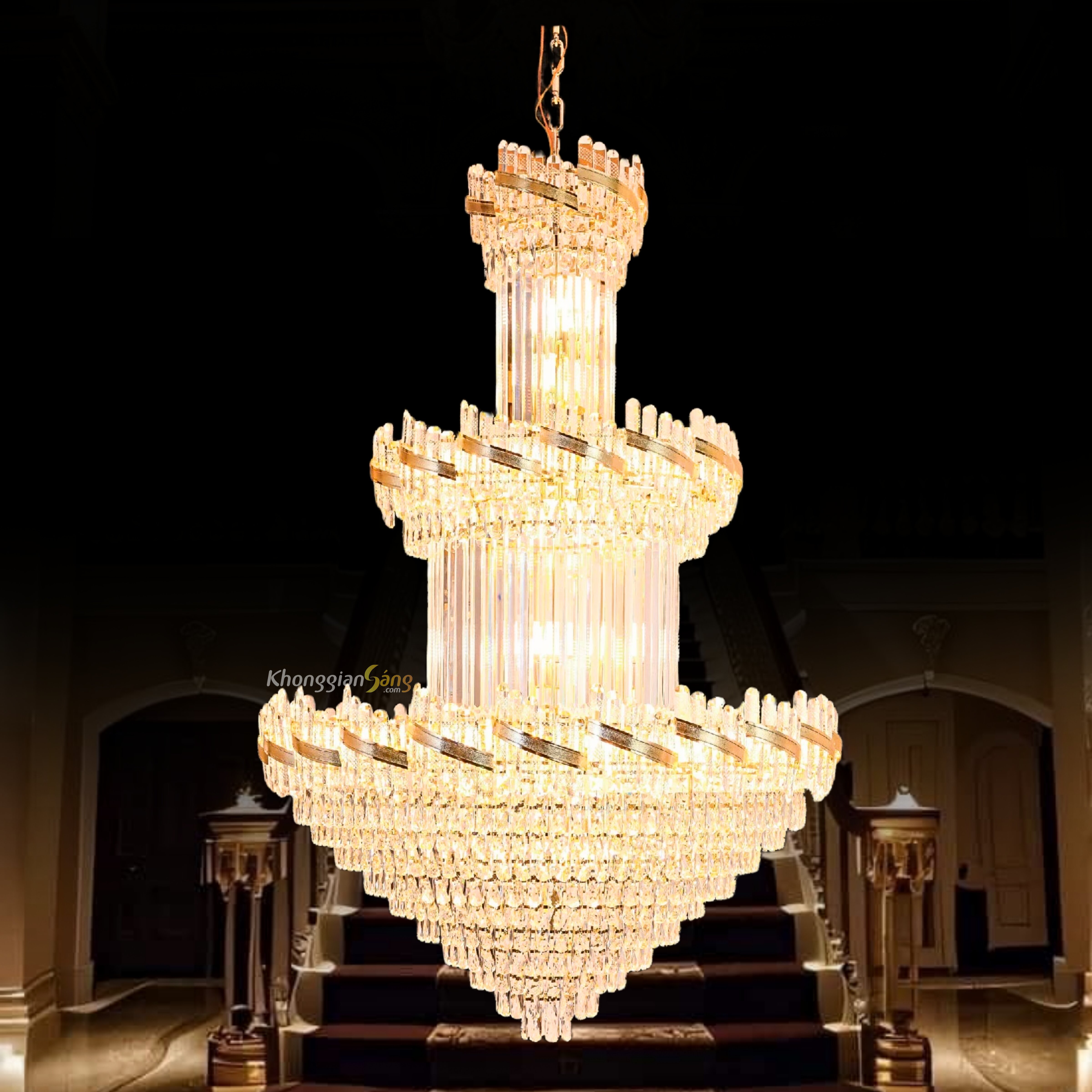 ĐÈN CHÙM PHA LÊ (D1200mm x H1800mm) TH-8465