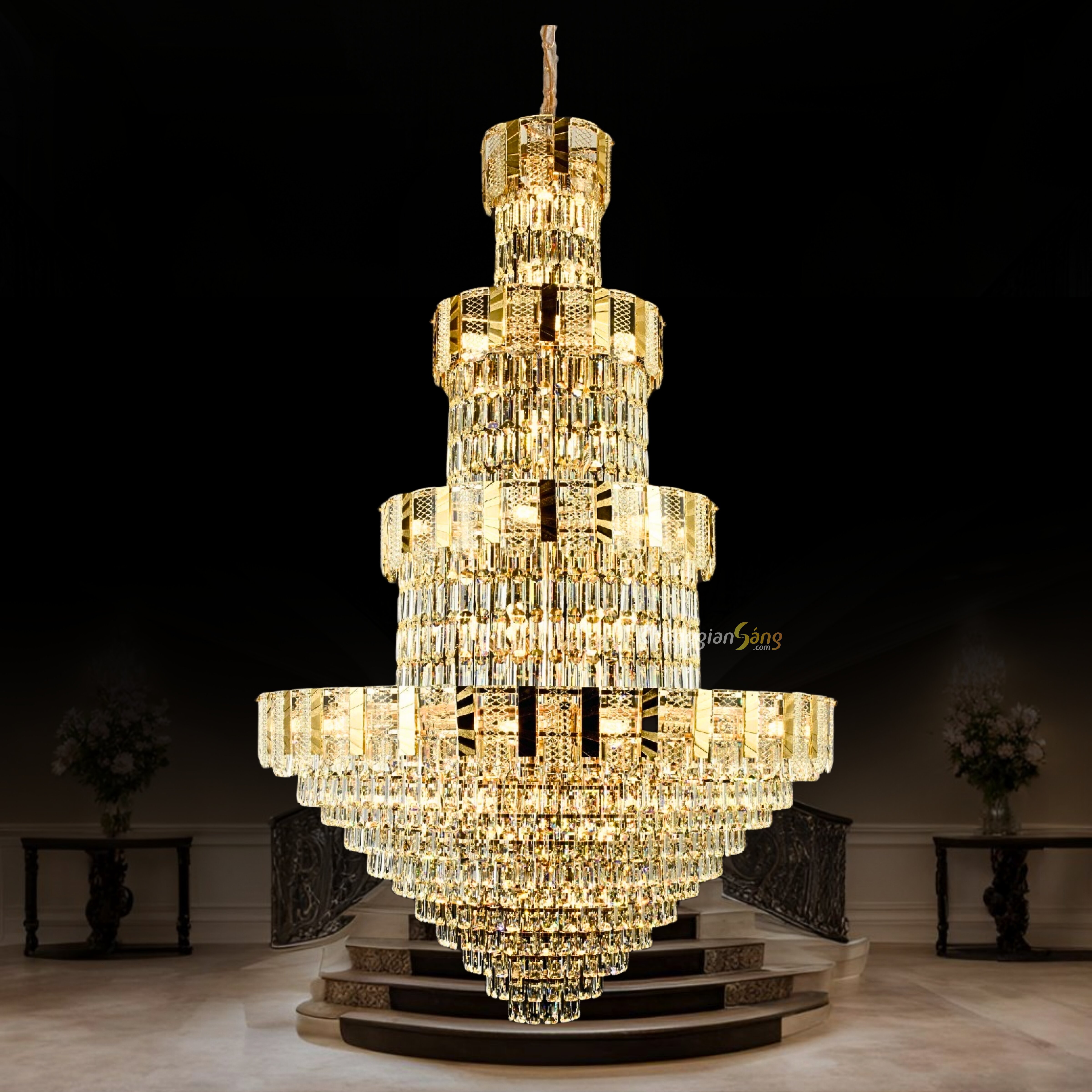 ĐÈN CHÙM PHA LÊ (D1200mm x H1900mm) TH-8516