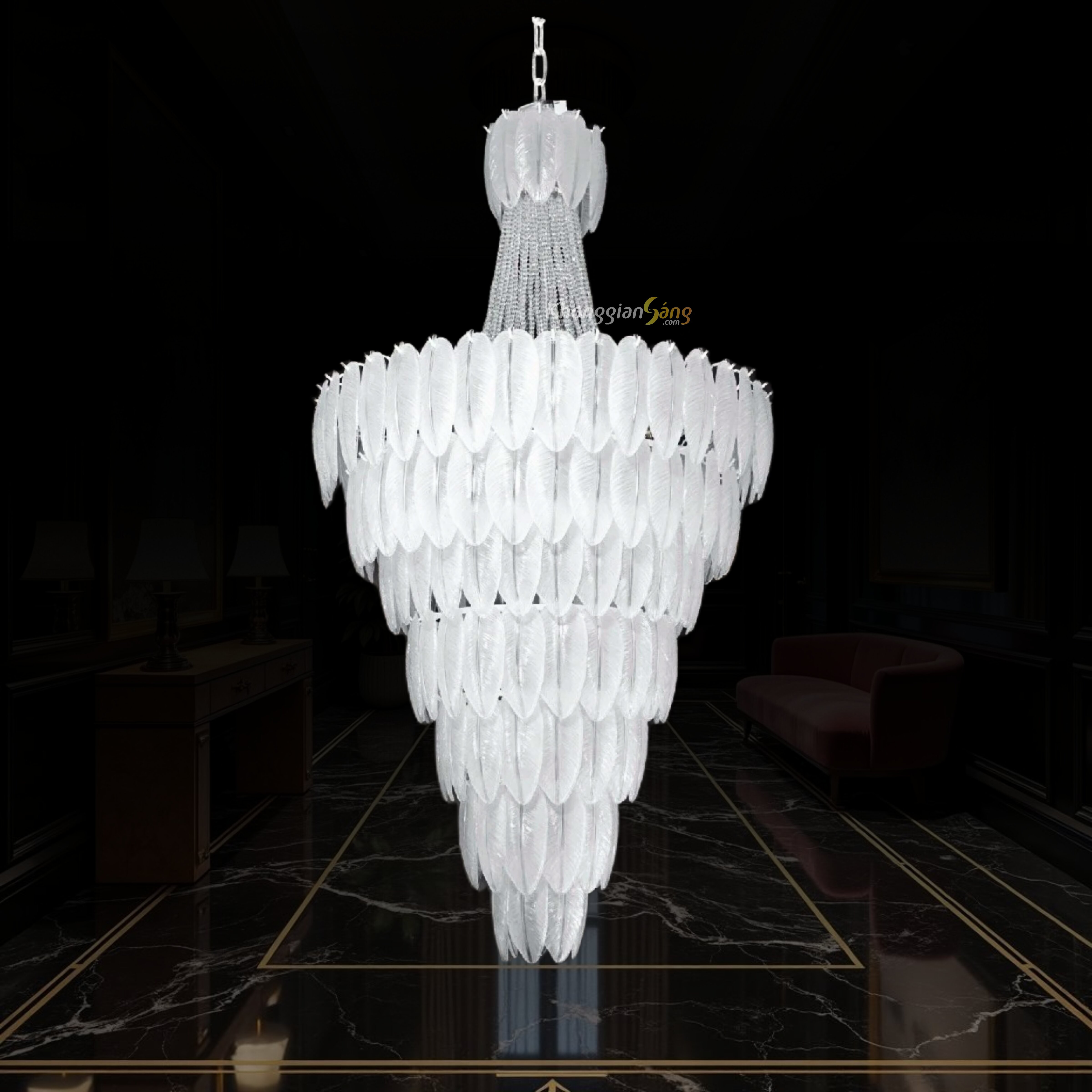 ĐÈN CHÙM THẢ (D800mm x H1500mm) TH-8549