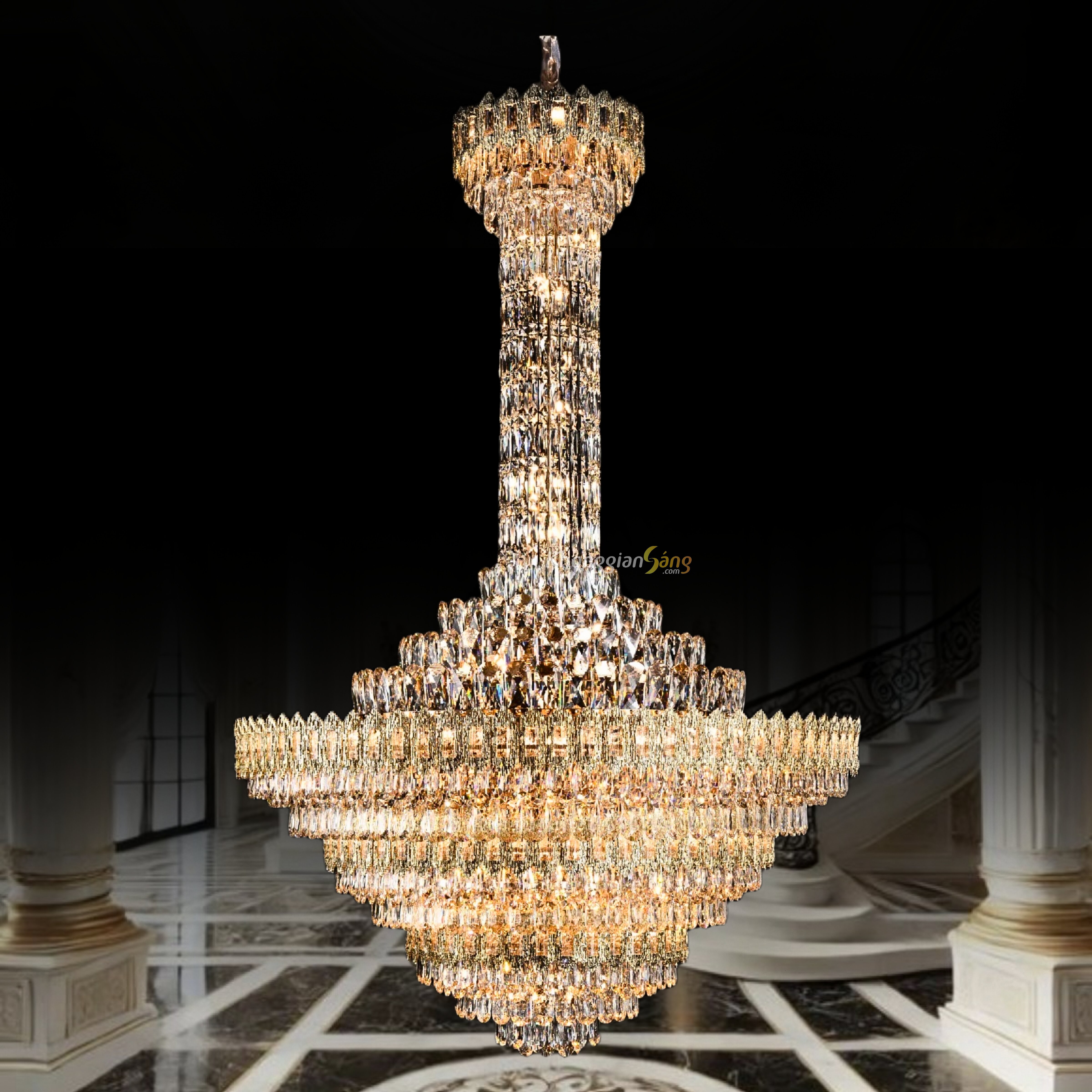 ĐÈN CHÙM PHA LÊ (D1500mm x H2280mm) TH-8603