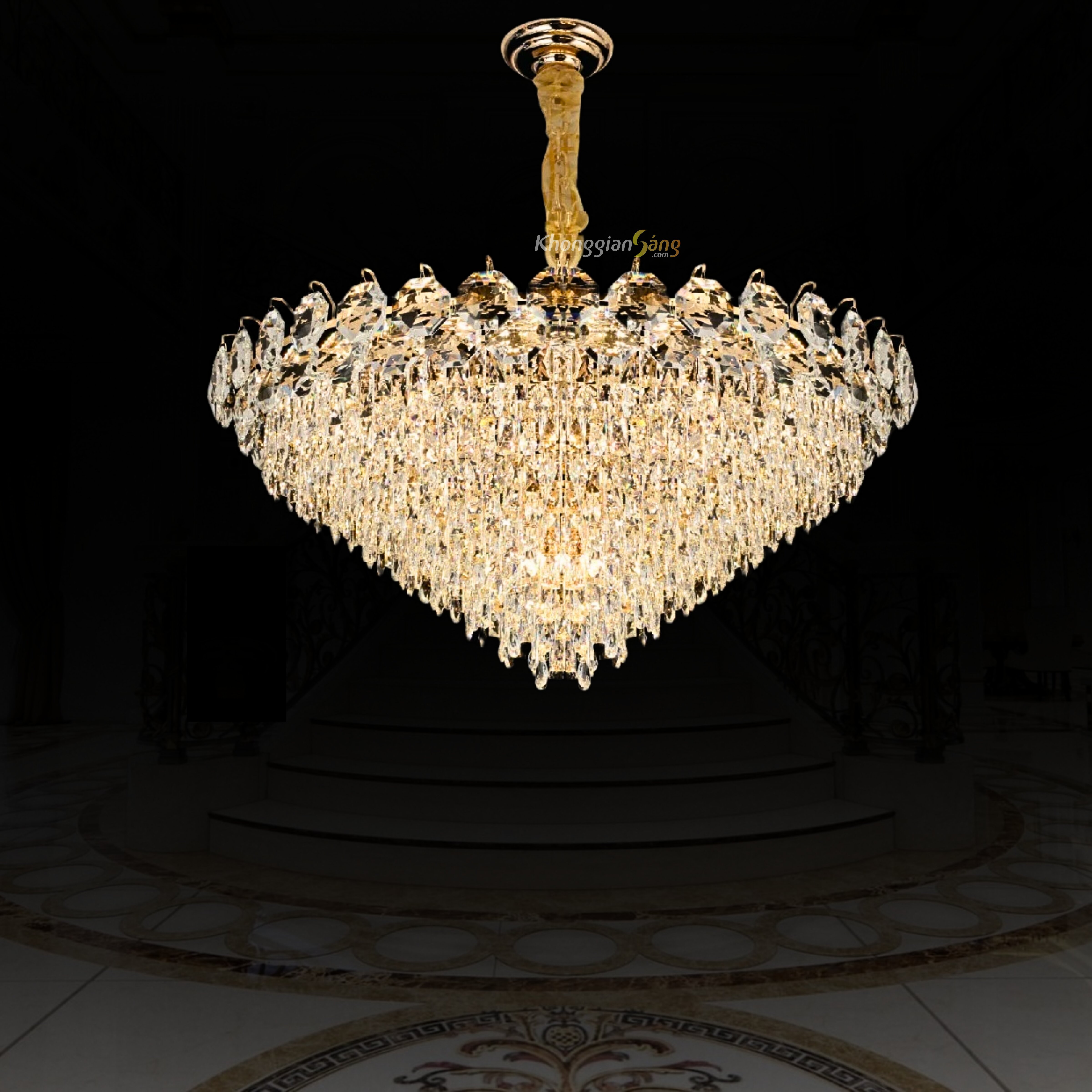 ĐÈN CHÙM PHA LÊ (D1000mm x H480mm) TH-8641