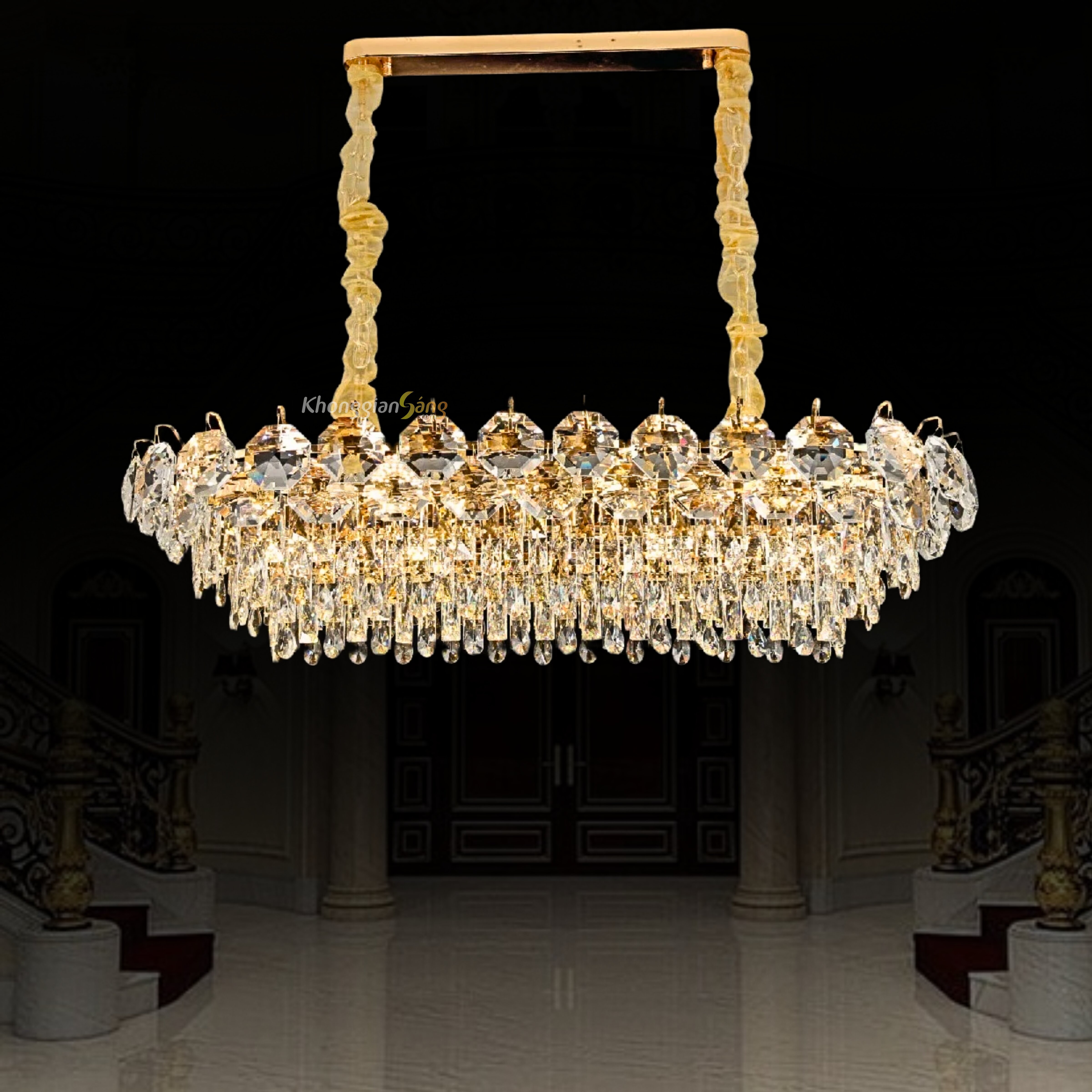 ĐÈN CHÙM PHA LÊ (N100mm x R400mm x H270mm) TH-8642