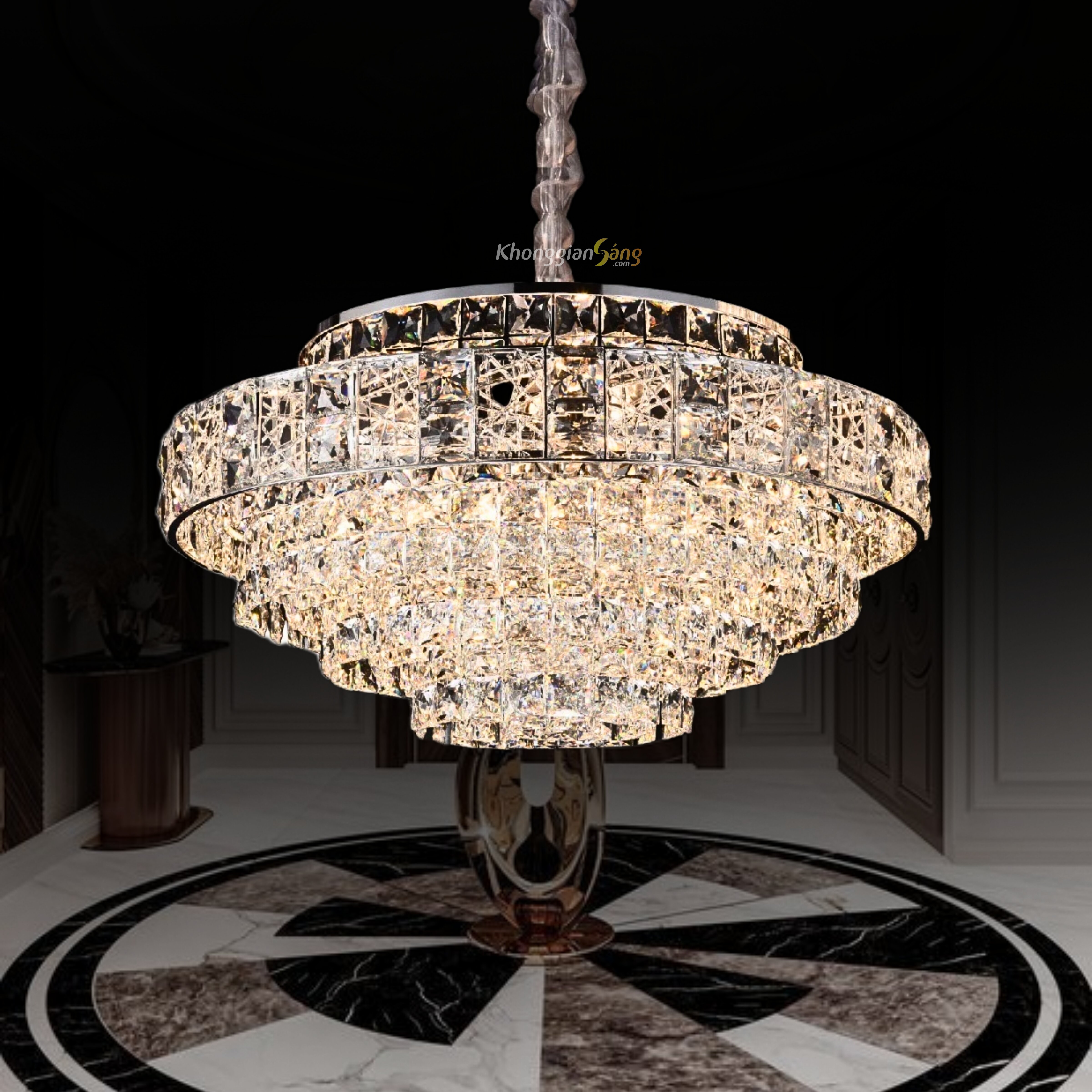 ĐÈN CHÙM PHA LÊ (D800mm x H390mm) TH-8647