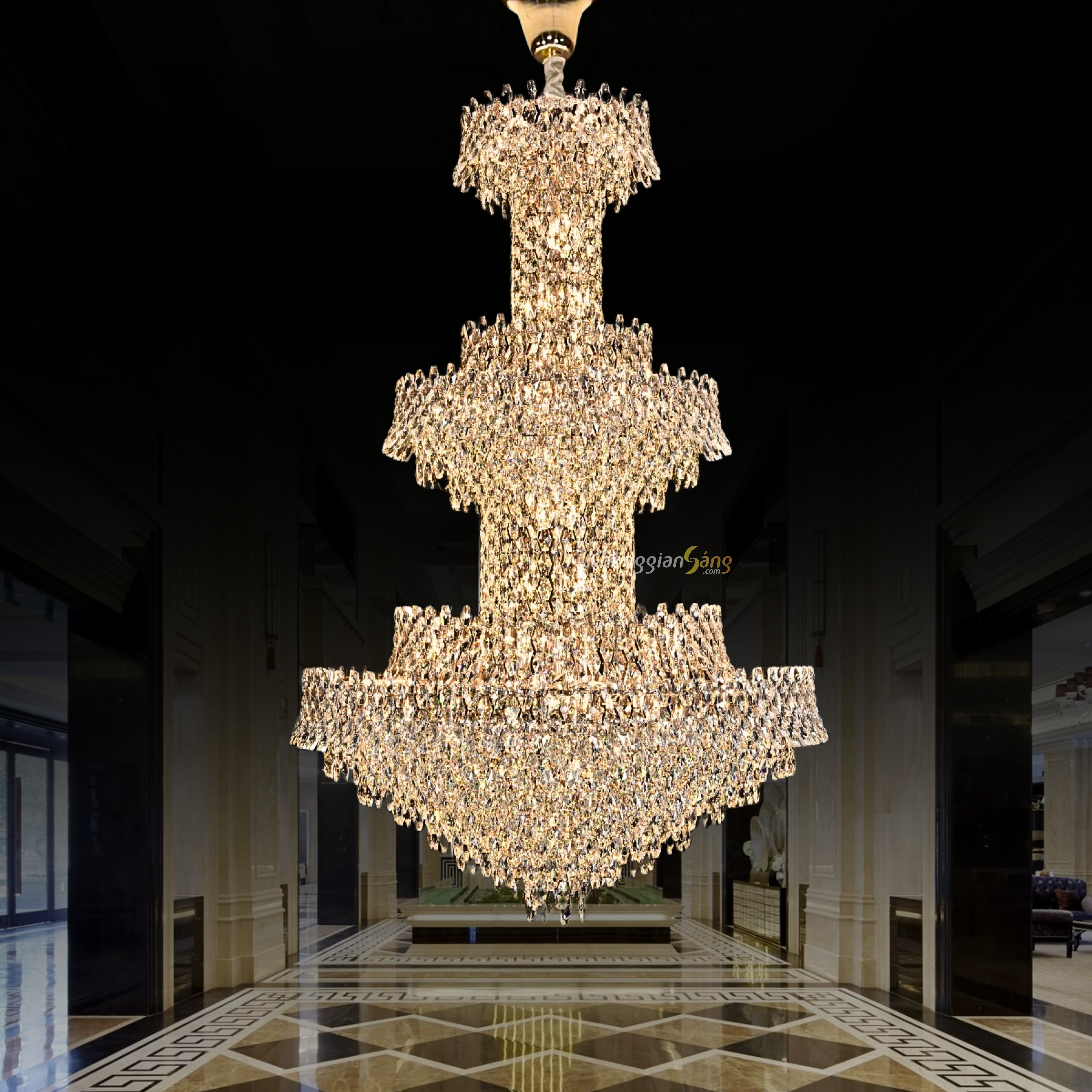 ĐÈN CHÙM PHA LÊ (D1200mm x H1900mm) TH-8907